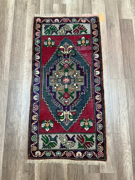 Vintage Turkish Mini Rug 1.7’x3.5' - No. 707