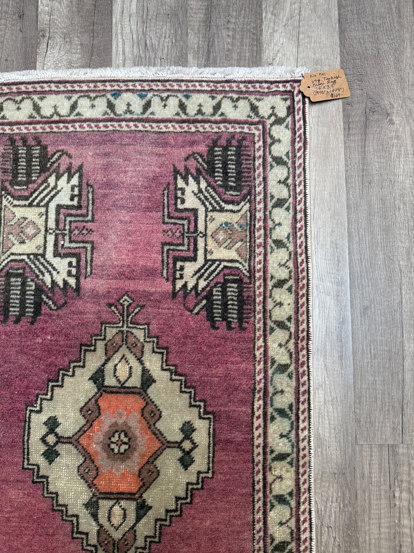 Vintage Turkish Mini Rug 1.6’x3.2' - No. 701