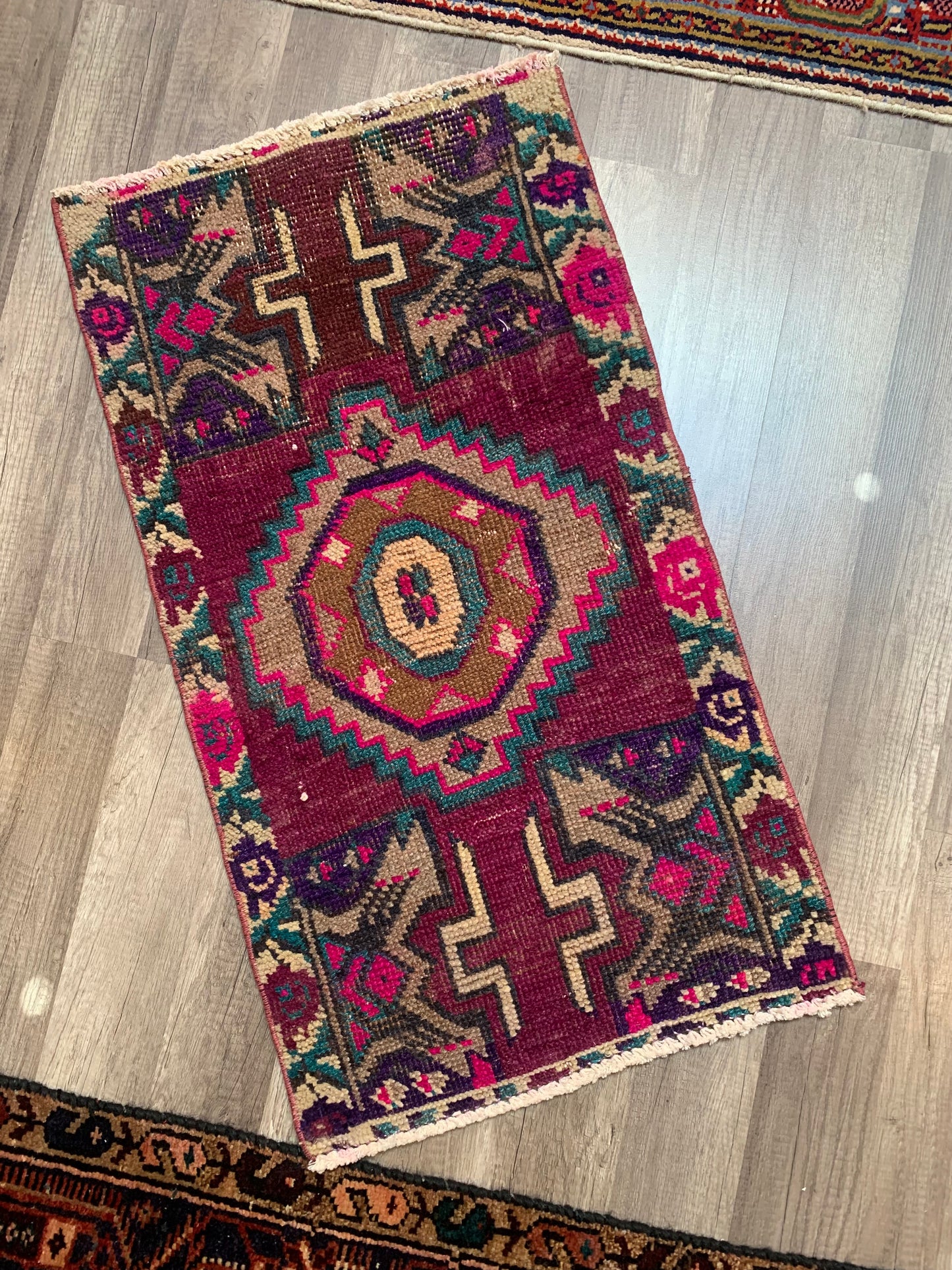 Reserved for Candice - Vintage Turkish Mini Rug 1.6’x3' - No. 671