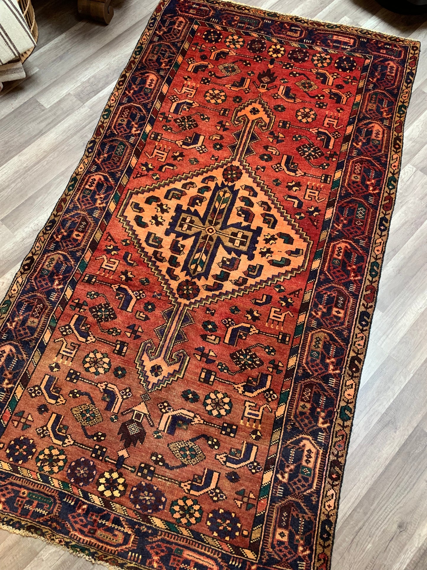 Vintage Persian Area Rug No. A1175 - 4.3' x7.9'