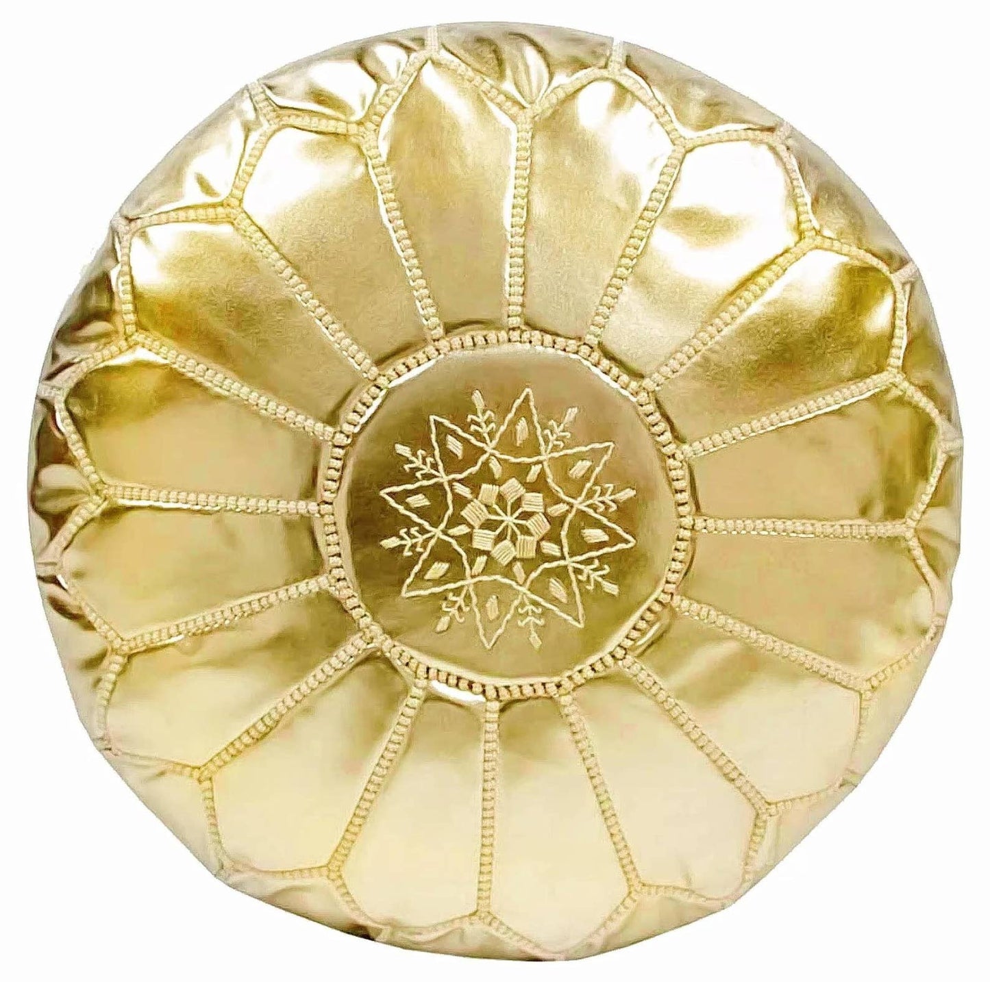 Moroccan Ottoman pouf - Handmade Leather Pouf: Natural