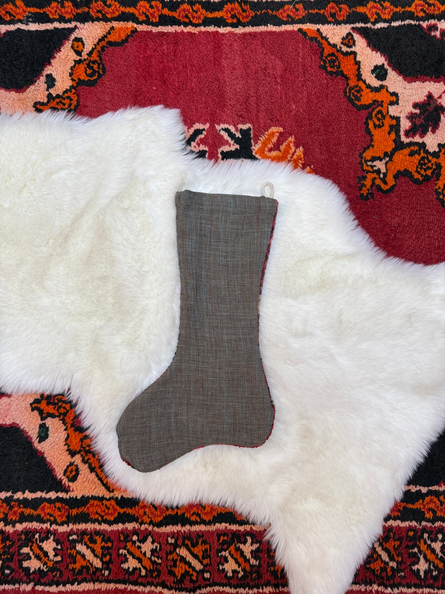 No. S226 - Vintage Turkish Rug Holiday Stocking