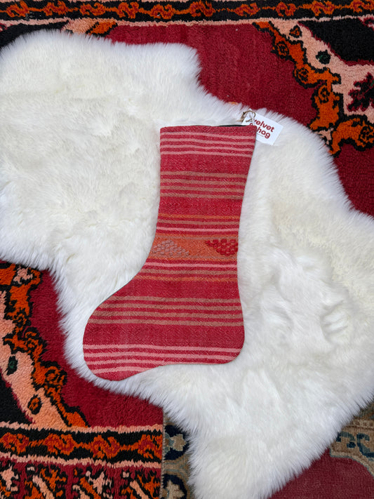 No. S221 - Vintage Turkish Kilim Holiday Stocking