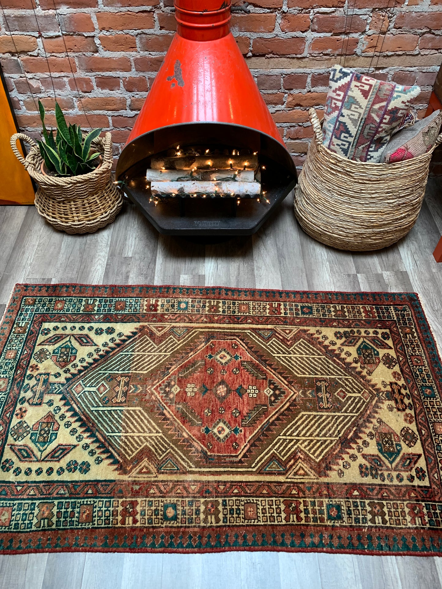 Reserved for Kendall - Vintage Persian Area Rug No. A1174 - 3' x5.2'