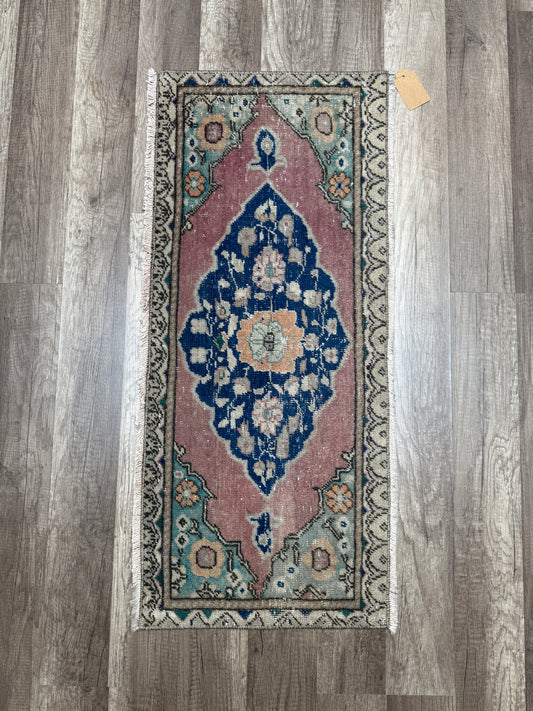 Vintage Turkish Mini Rug 1.3’x2.9' - No. 708