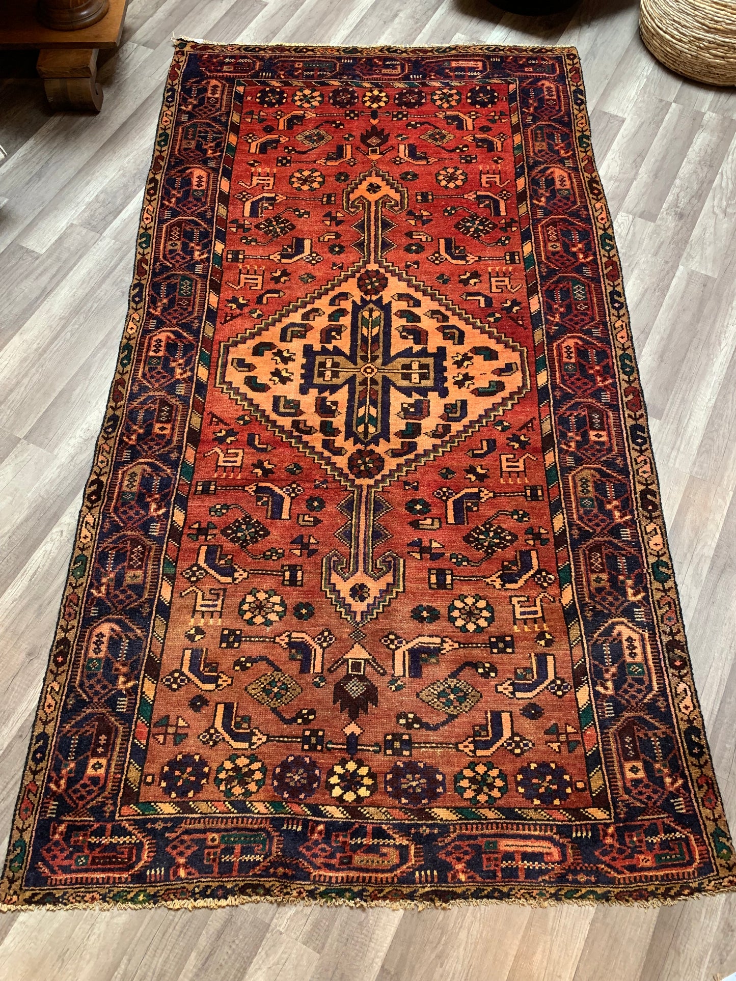 Vintage Persian Area Rug No. A1175 - 4.3' x7.9'
