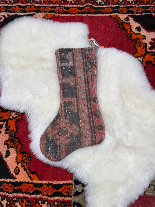 No. S222 - Vintage Turkish Rug Holiday Stocking