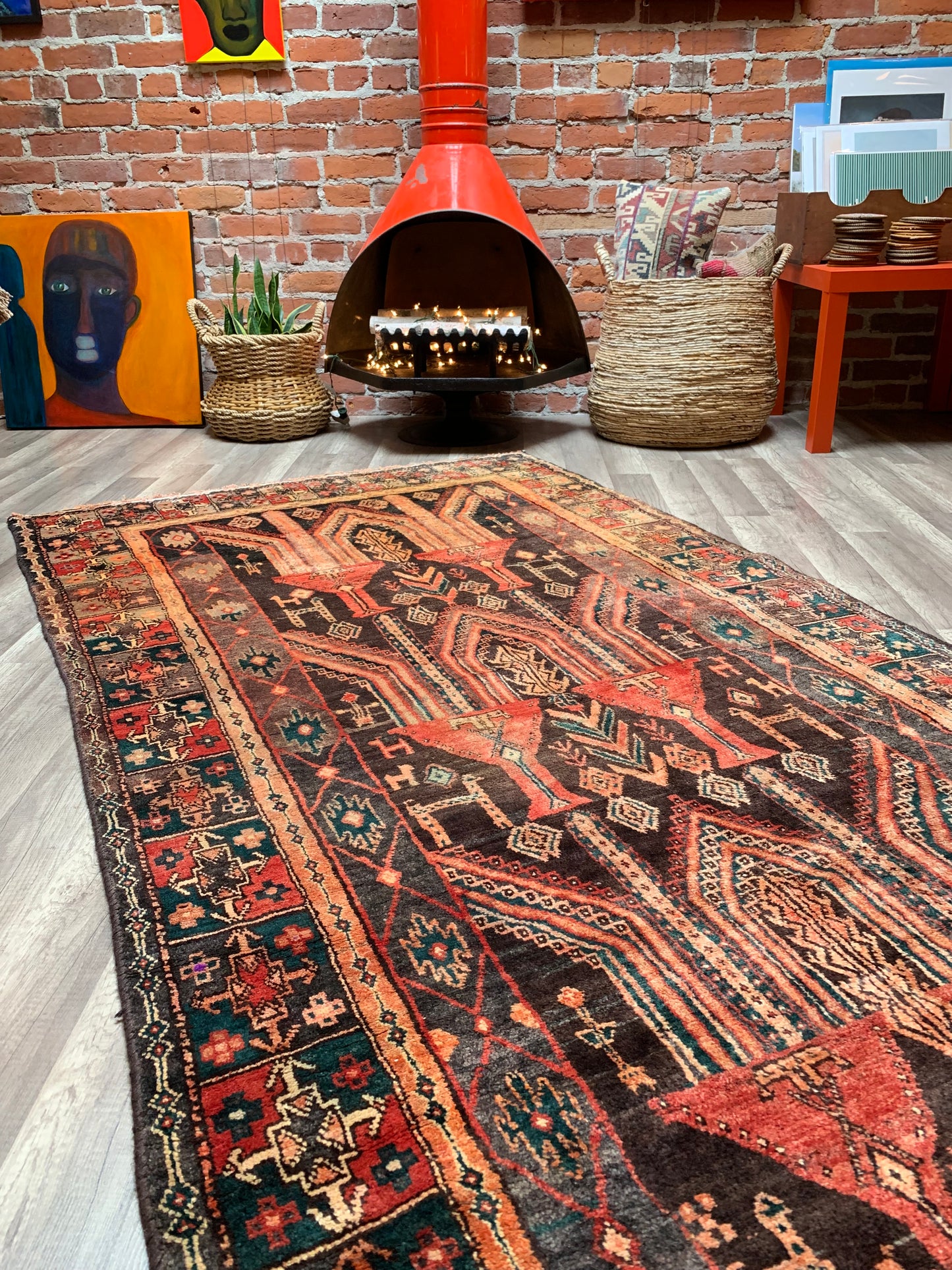 Vintage Persian Area Rug No. A1176 - 4.1' x8.1'