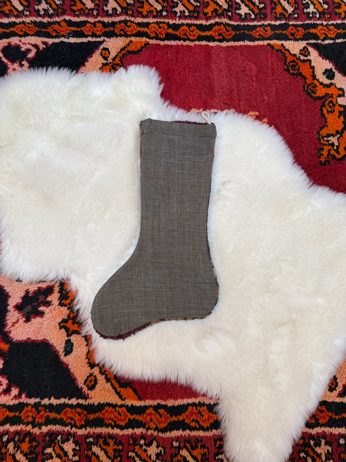 No. S235 - Vintage Turkish Rug Holiday Stocking