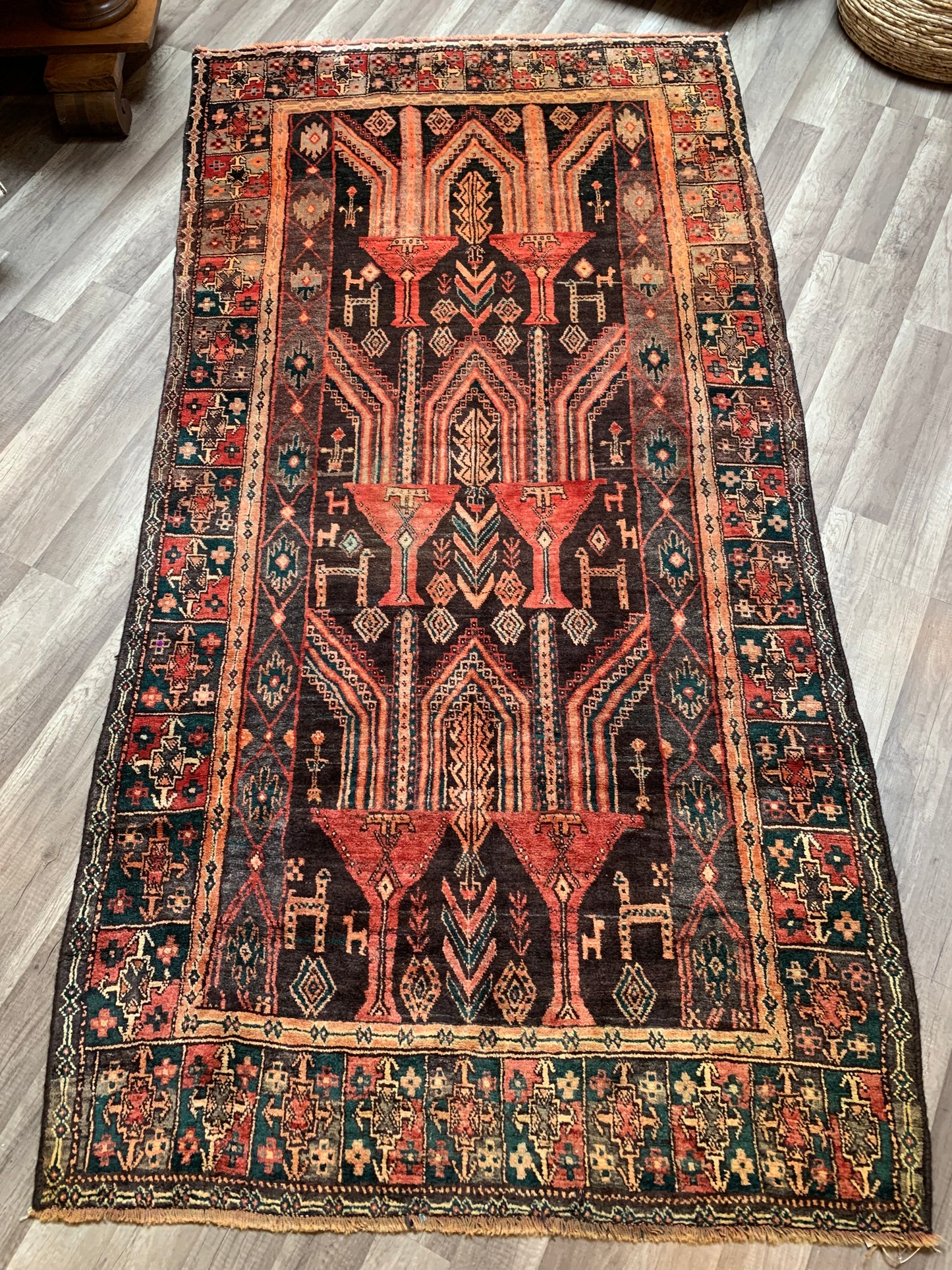 Vintage Persian Area Rug No. A1176 - 4.1' x8.1'