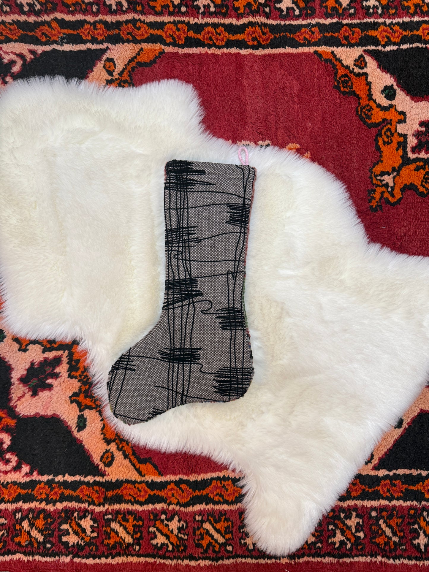 No. S223 - Vintage Turkish Rug Holiday Stocking