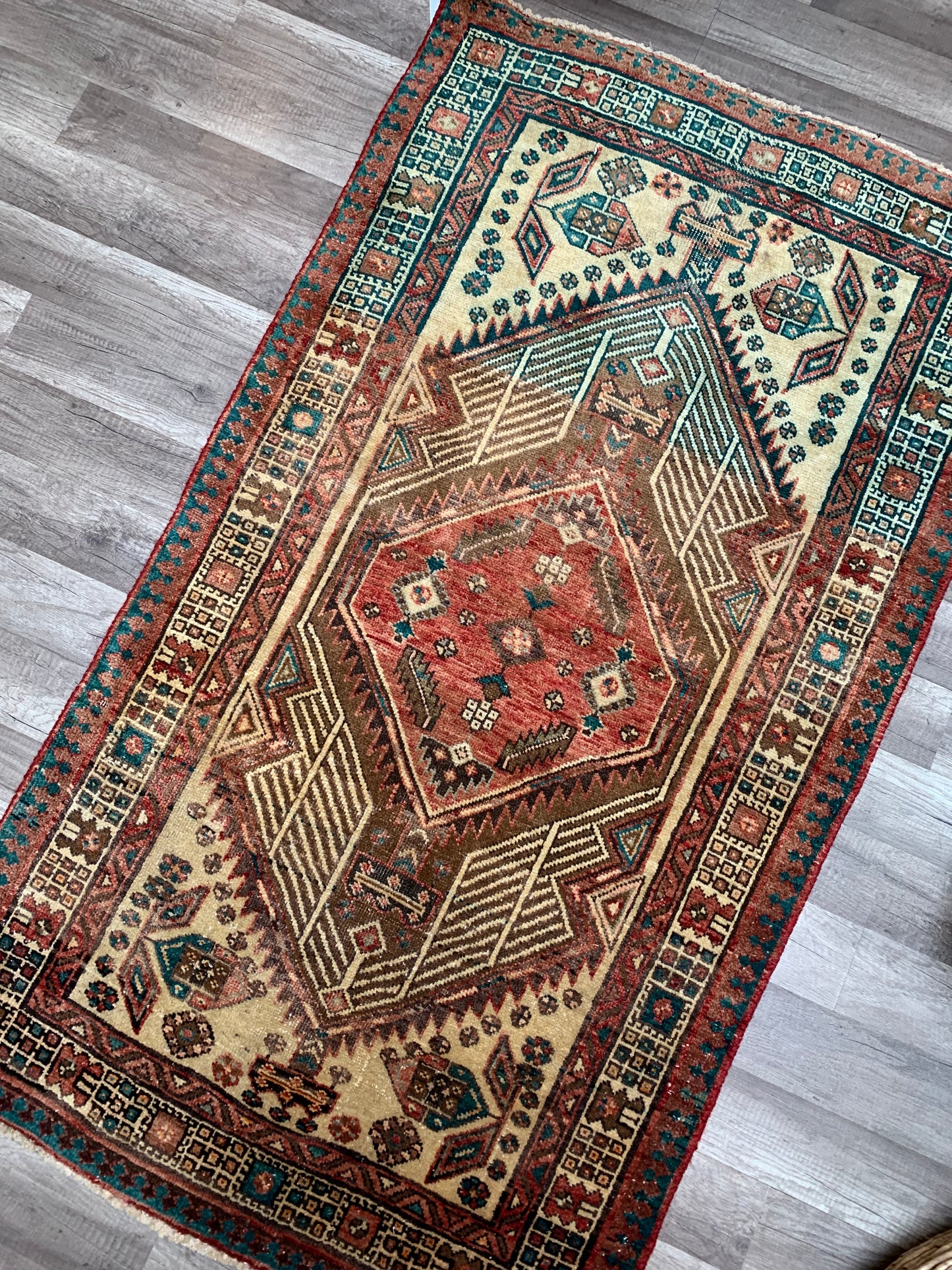 Reserved for Kendall - Vintage Persian Area Rug No. A1174 - 3' x5.2'