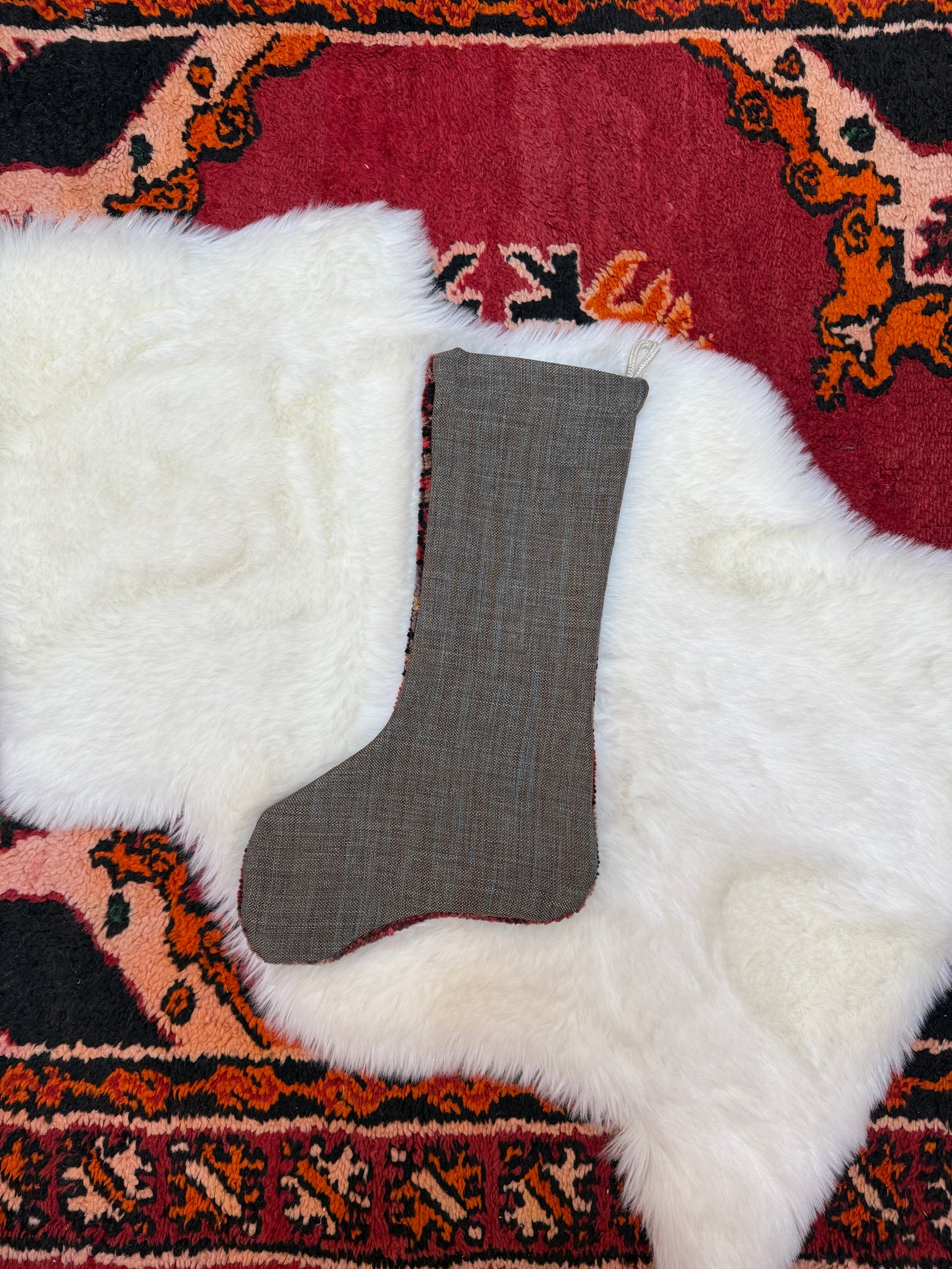 No. S228 - Vintage Turkish Rug Holiday Stocking