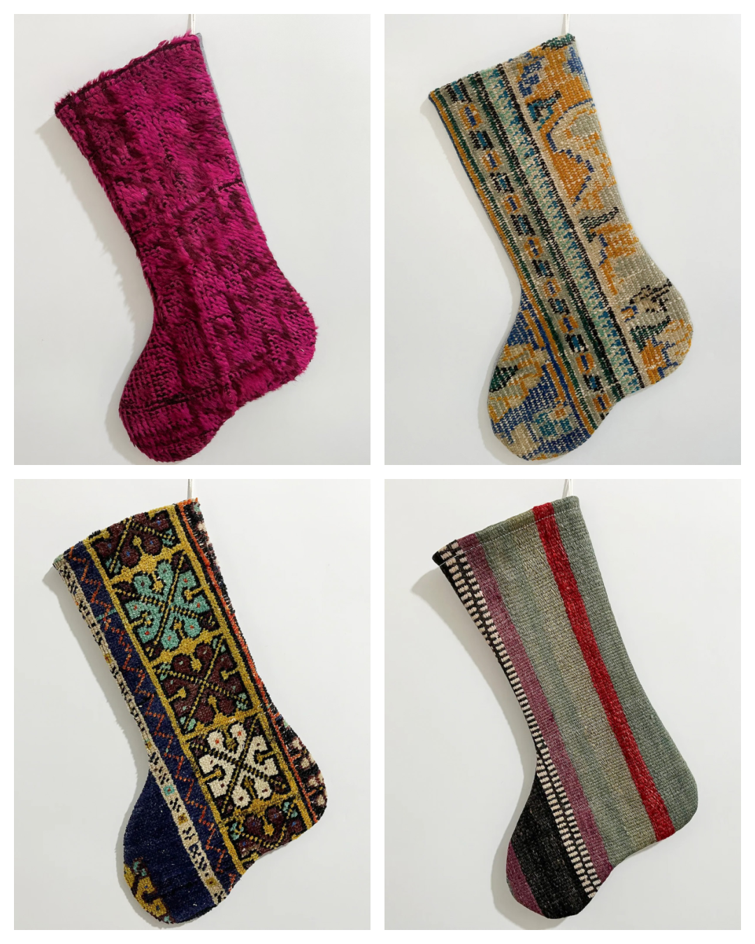 No. S133 - Vintage Turkish Rug Holiday Stocking