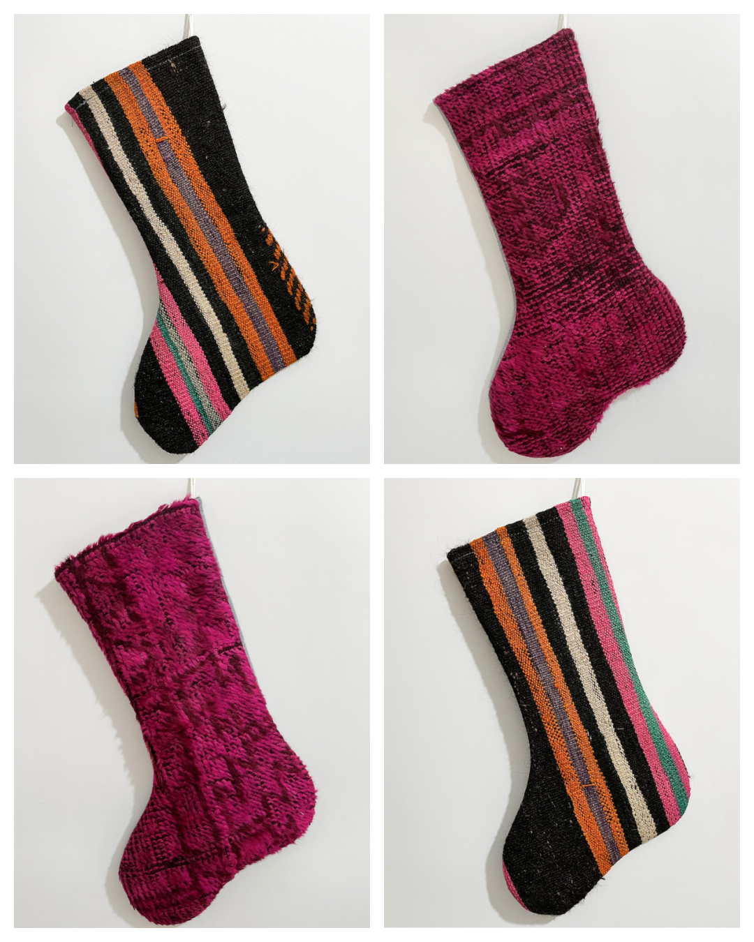 No. S133 - Vintage Turkish Rug Holiday Stocking