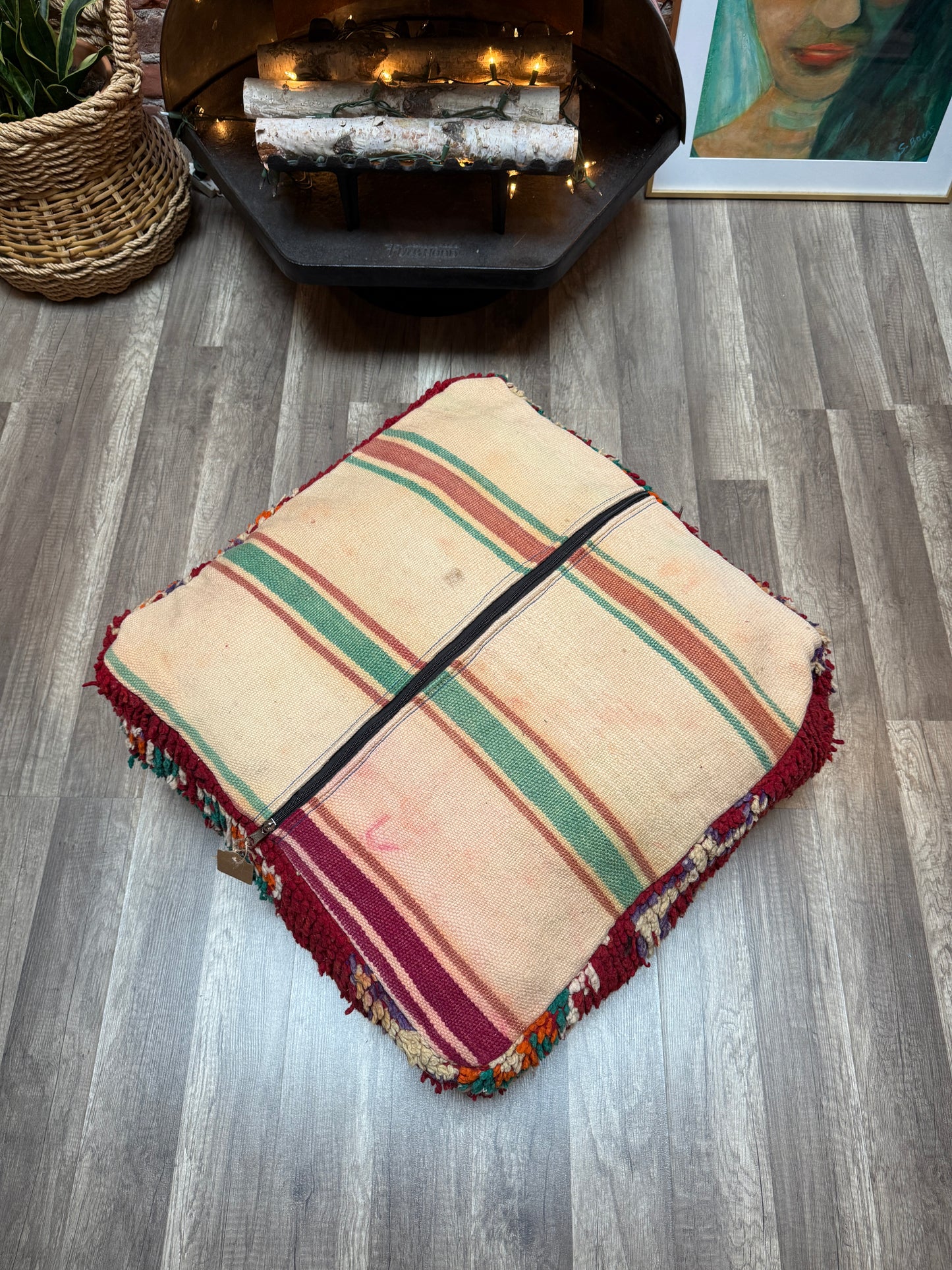 Moroccan Rug Floor Pouf / Pet Bed #364