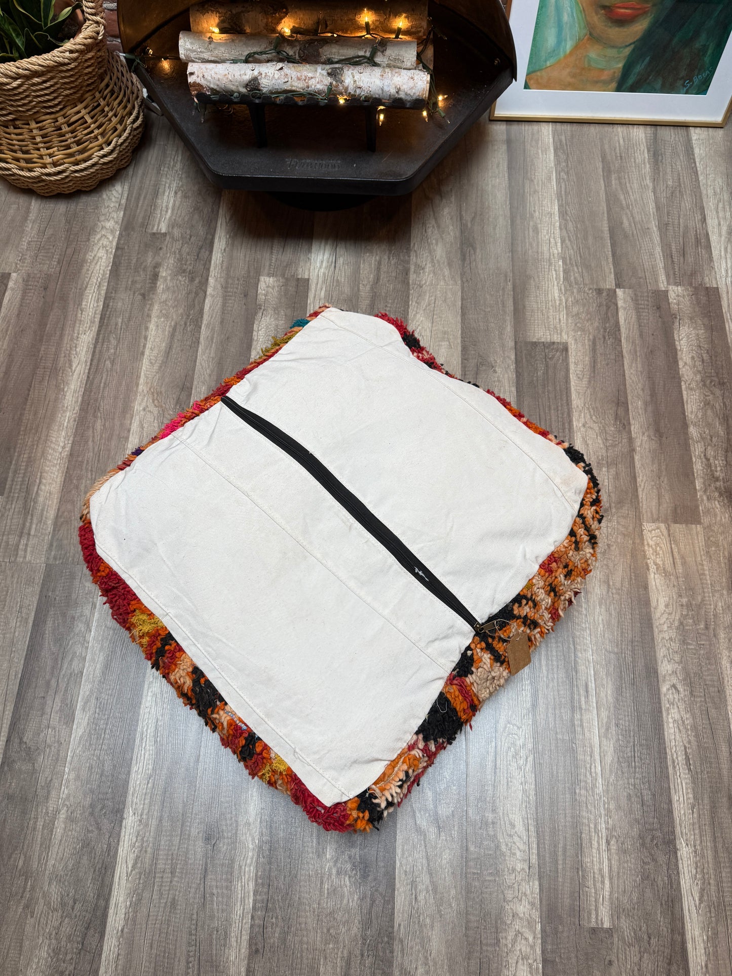 Moroccan Rug Floor Pouf / Pet Bed #366