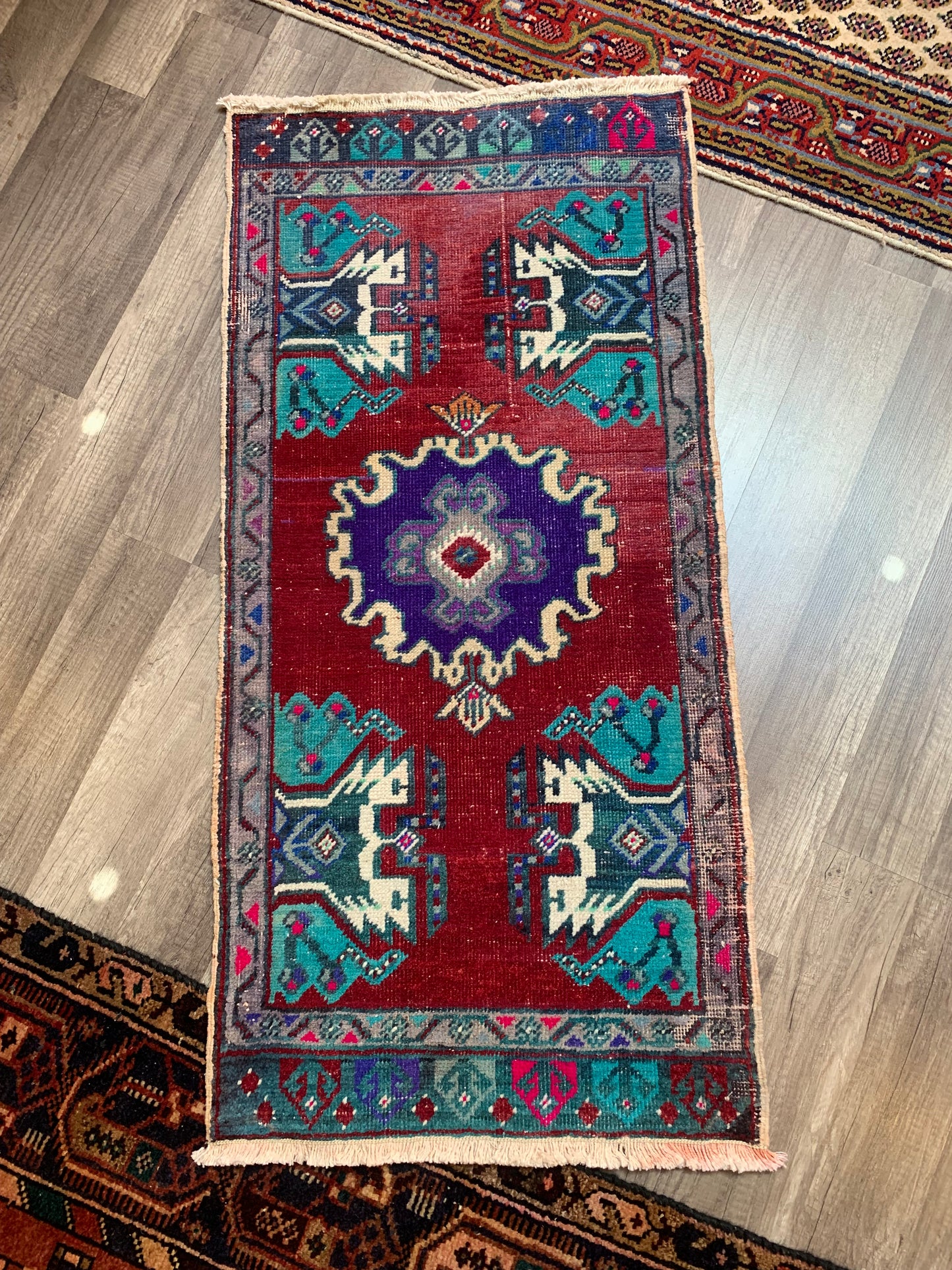Vintage Turkish Mini Rug 1.8’x3.8' - No. 677