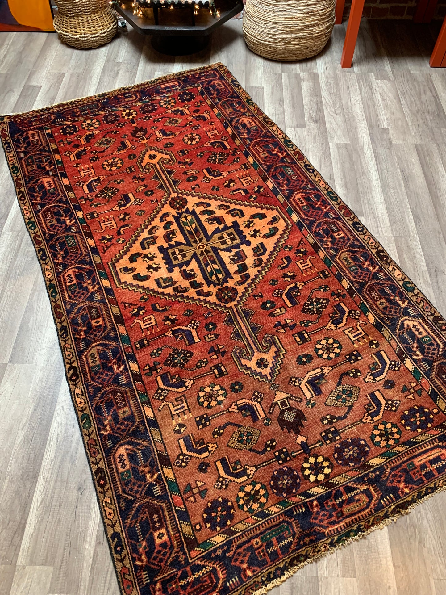Vintage Persian Area Rug No. A1175 - 4.3' x7.9'