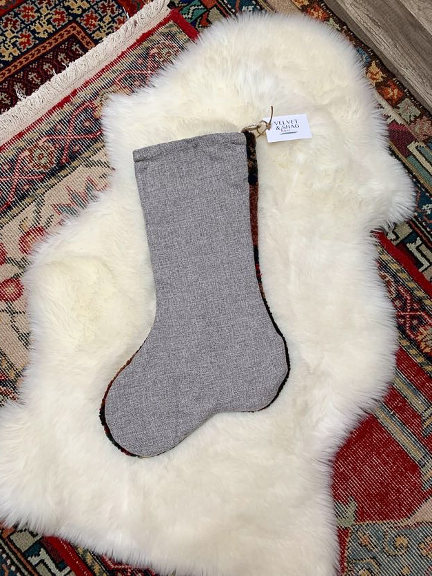 No. S195 - Vintage Turkish Rug Holiday Stocking