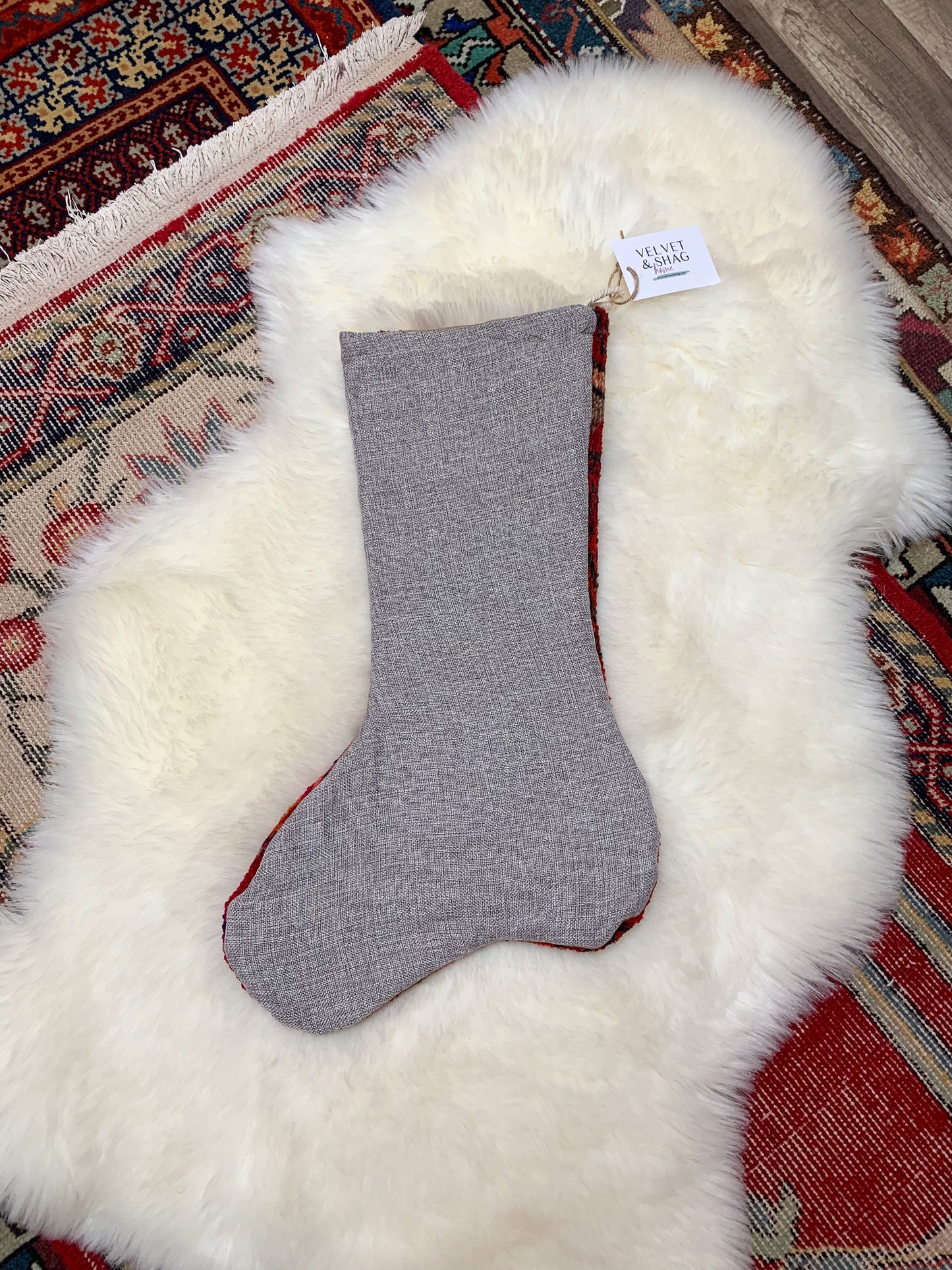 No. S197 - Vintage Turkish Rug Holiday Stocking