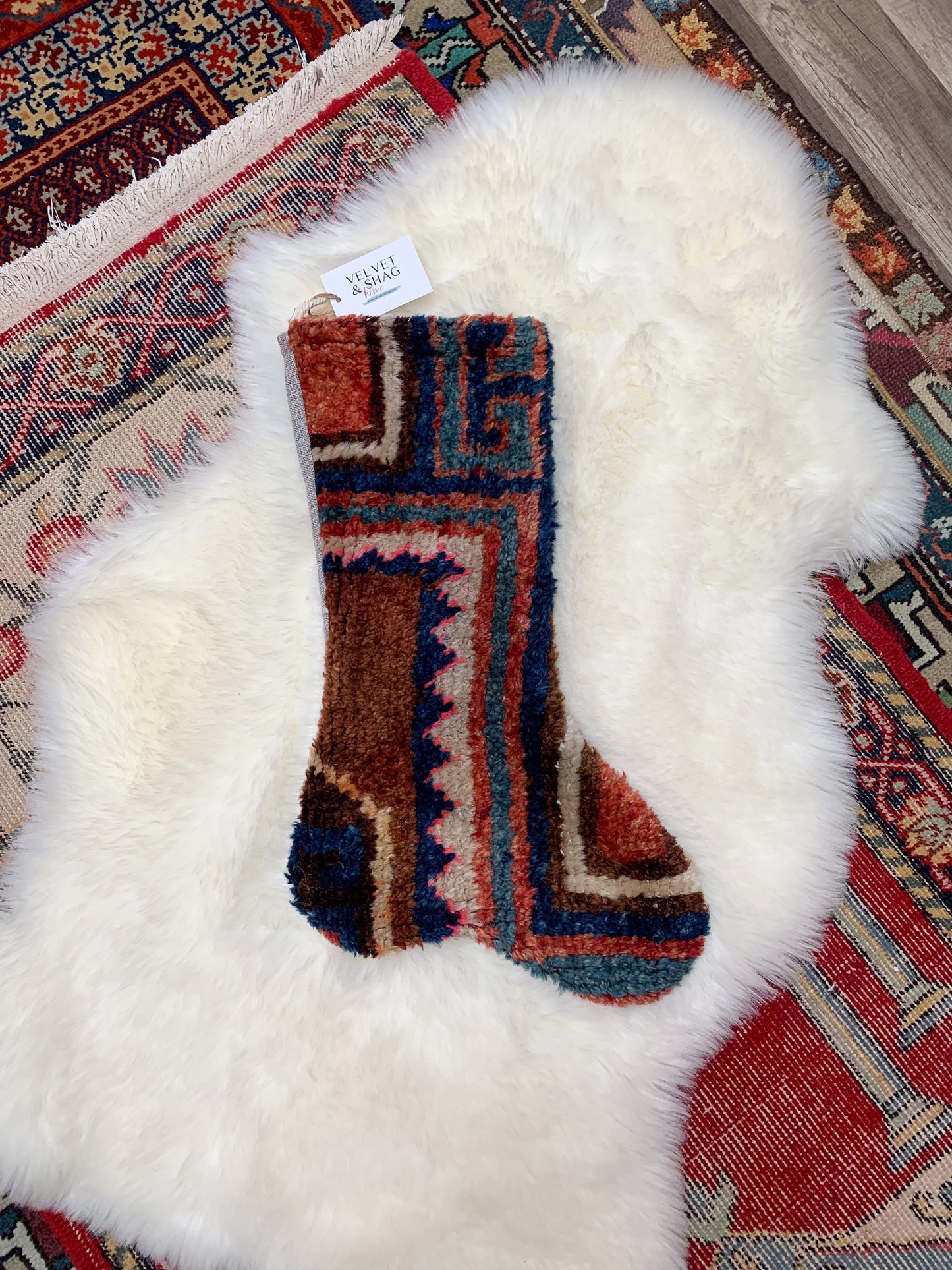 No. S196 - Vintage Turkish Rug Holiday Stocking