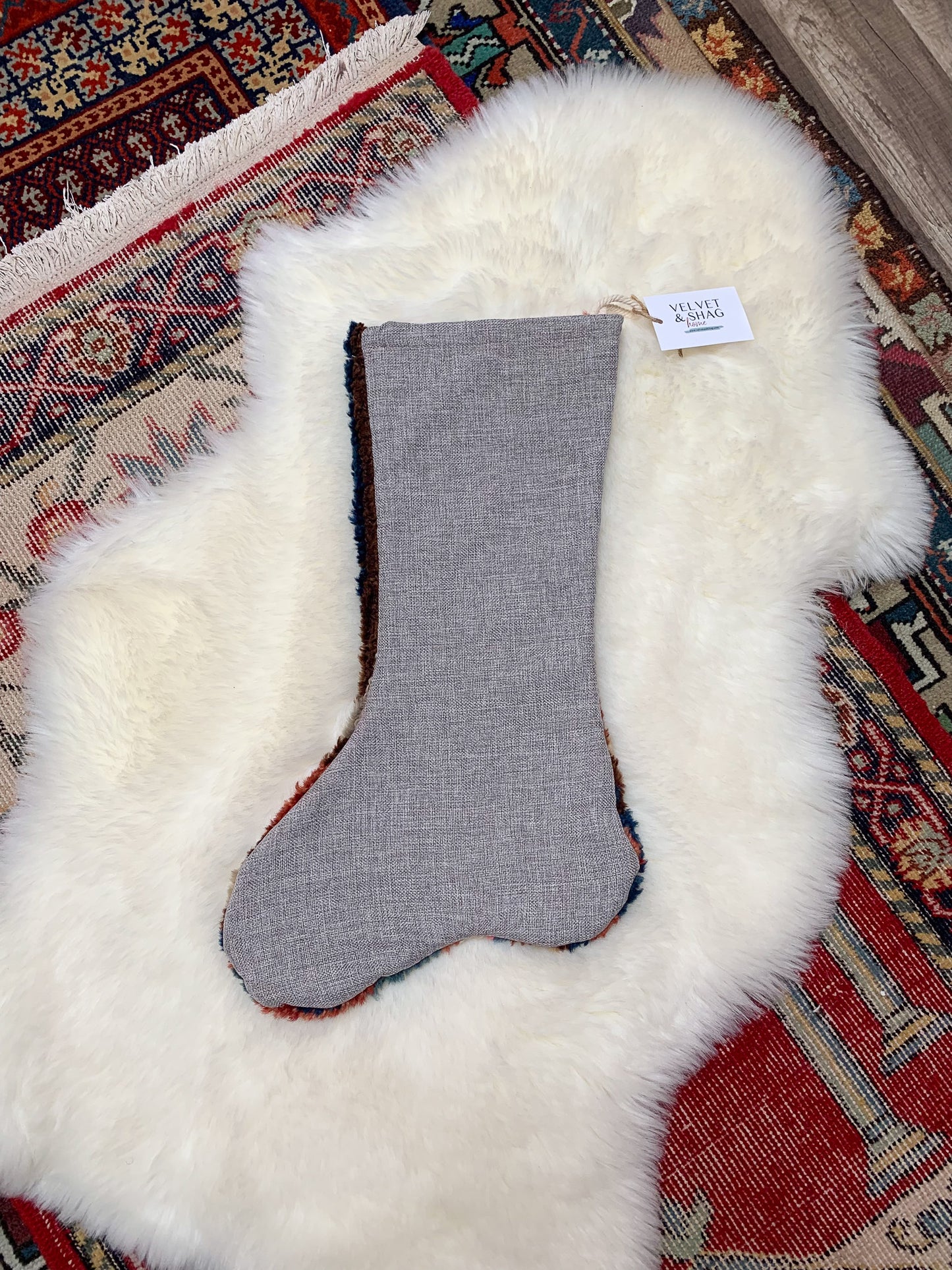 No. S196 - Vintage Turkish Rug Holiday Stocking