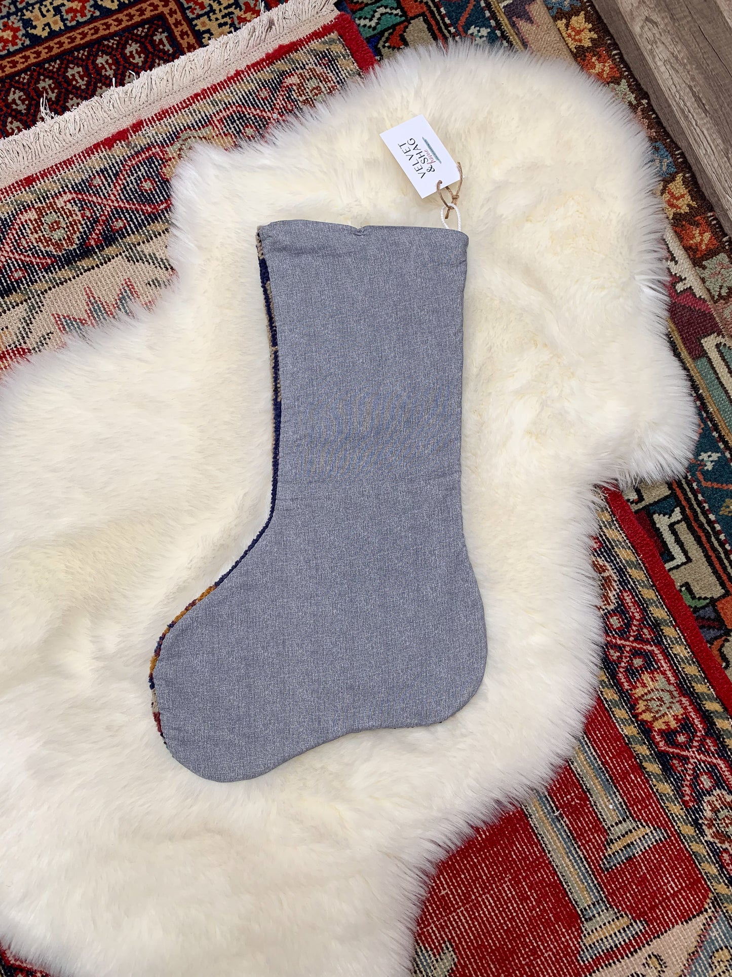 No. S192 - Vintage Turkish Rug Holiday Stocking