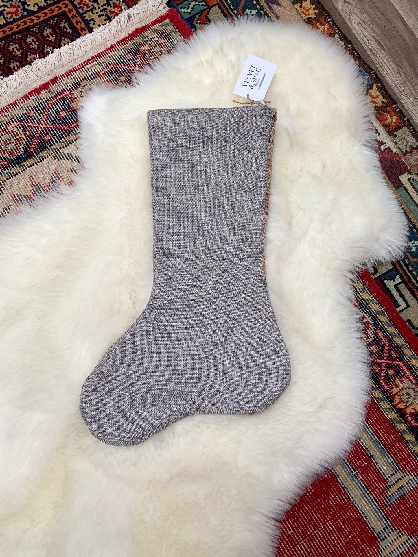 No. S201 - Vintage Turkish Rug Holiday Stocking
