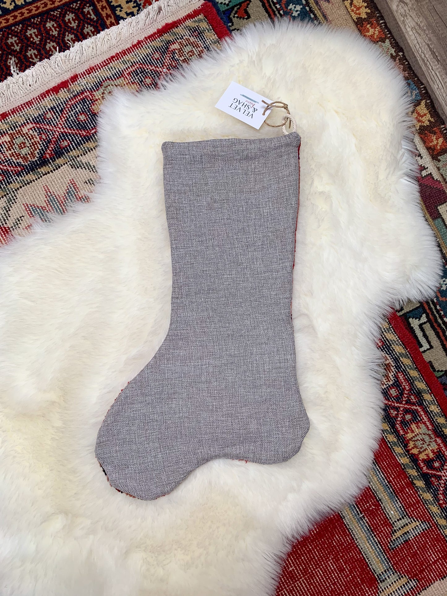 No. S205 - Vintage Turkish Rug Holiday Stocking