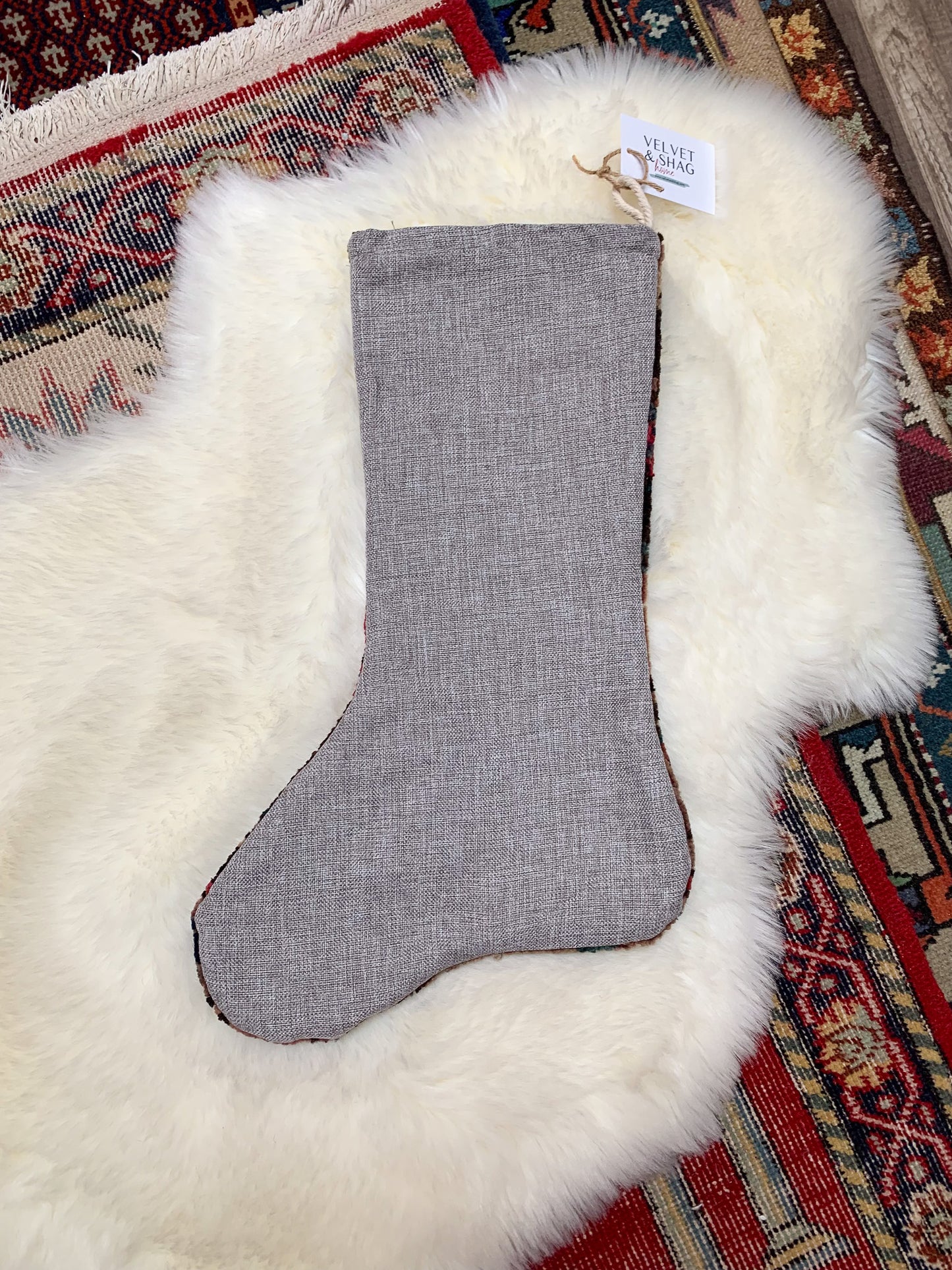 No. S209 - Vintage Turkish Rug Holiday Stocking