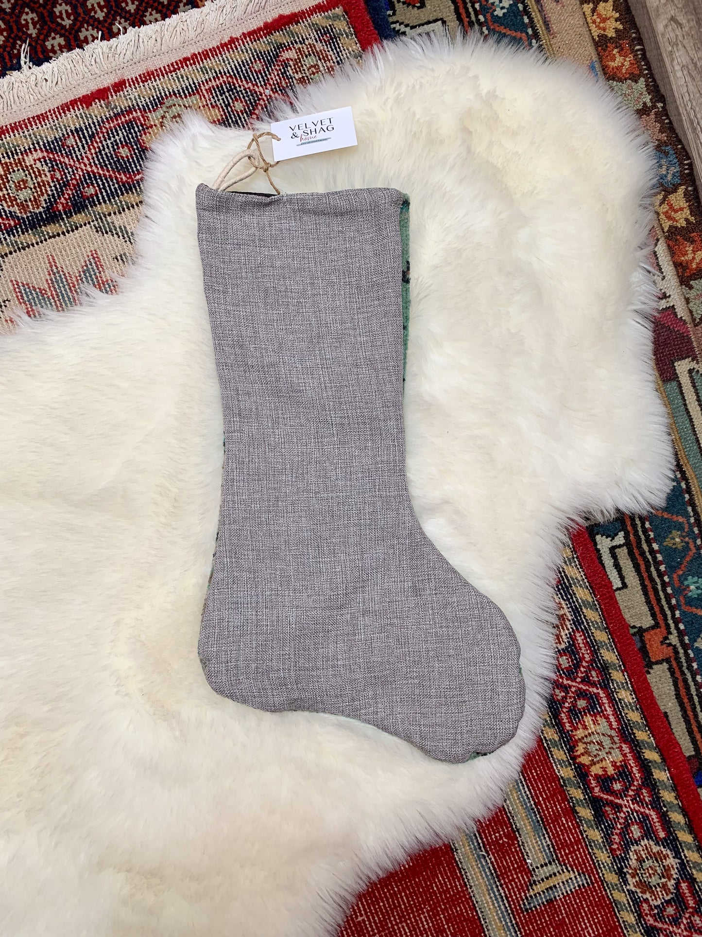 No. S198 - Vintage Turkish Rug Holiday Stocking