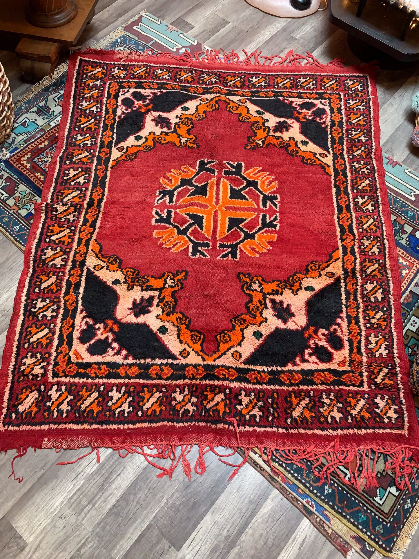 Vintage Moroccan Berber Area Rug No. A1149 - 4.3' x 5.3'