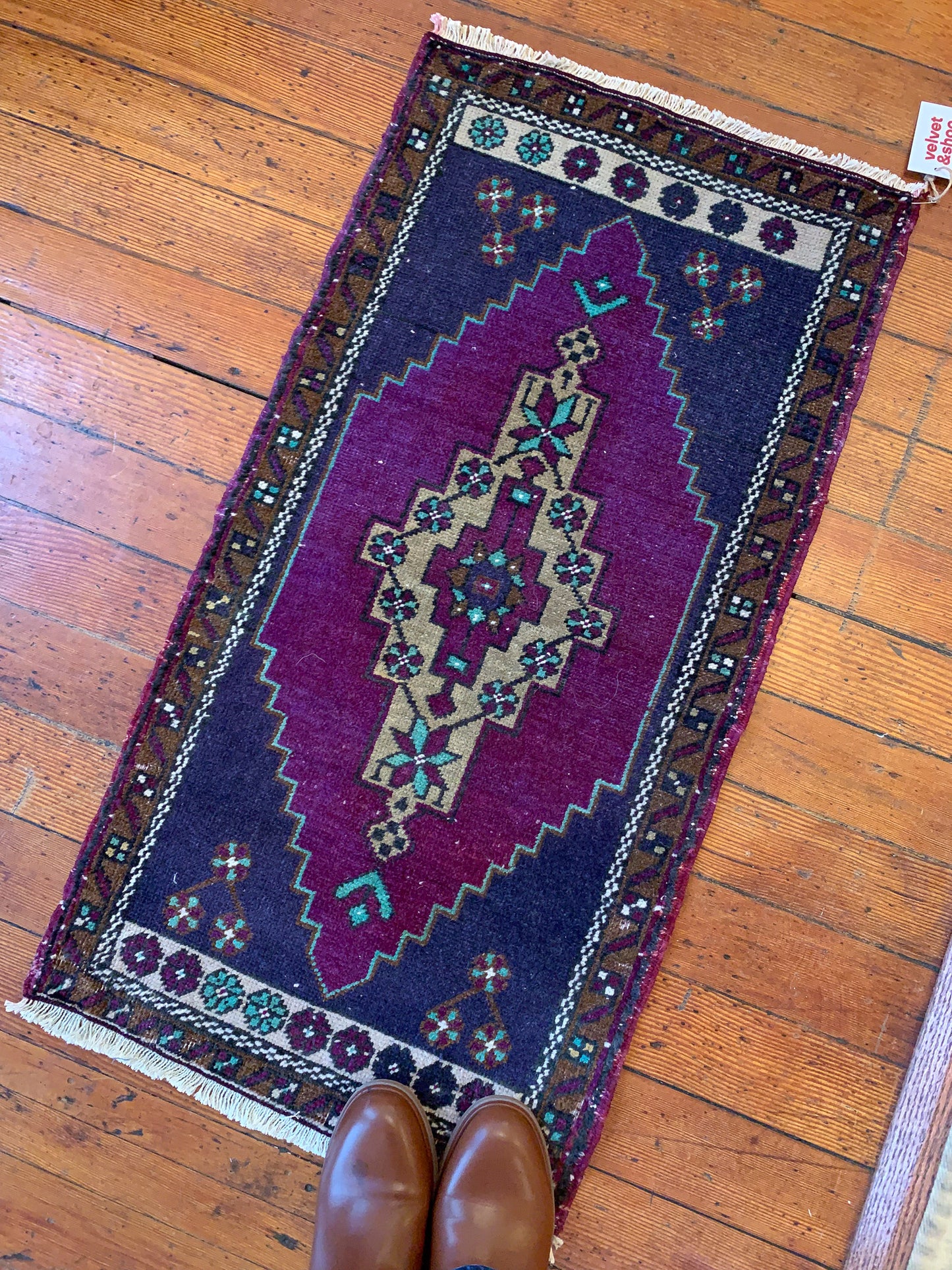 Vintage Turkish Mini Rug 1.6'x3.3' - No. 639