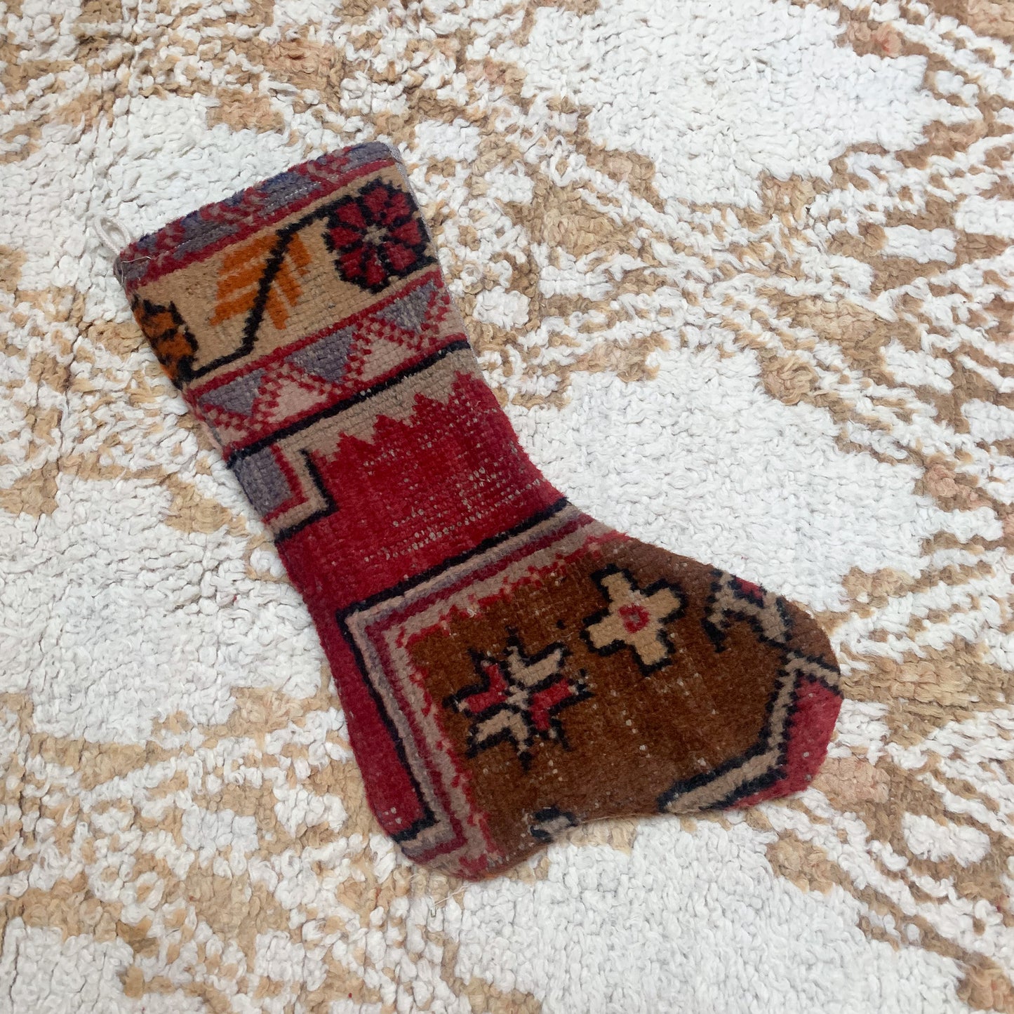 No. S174 - Vintage Turkish Rug Holiday Stocking