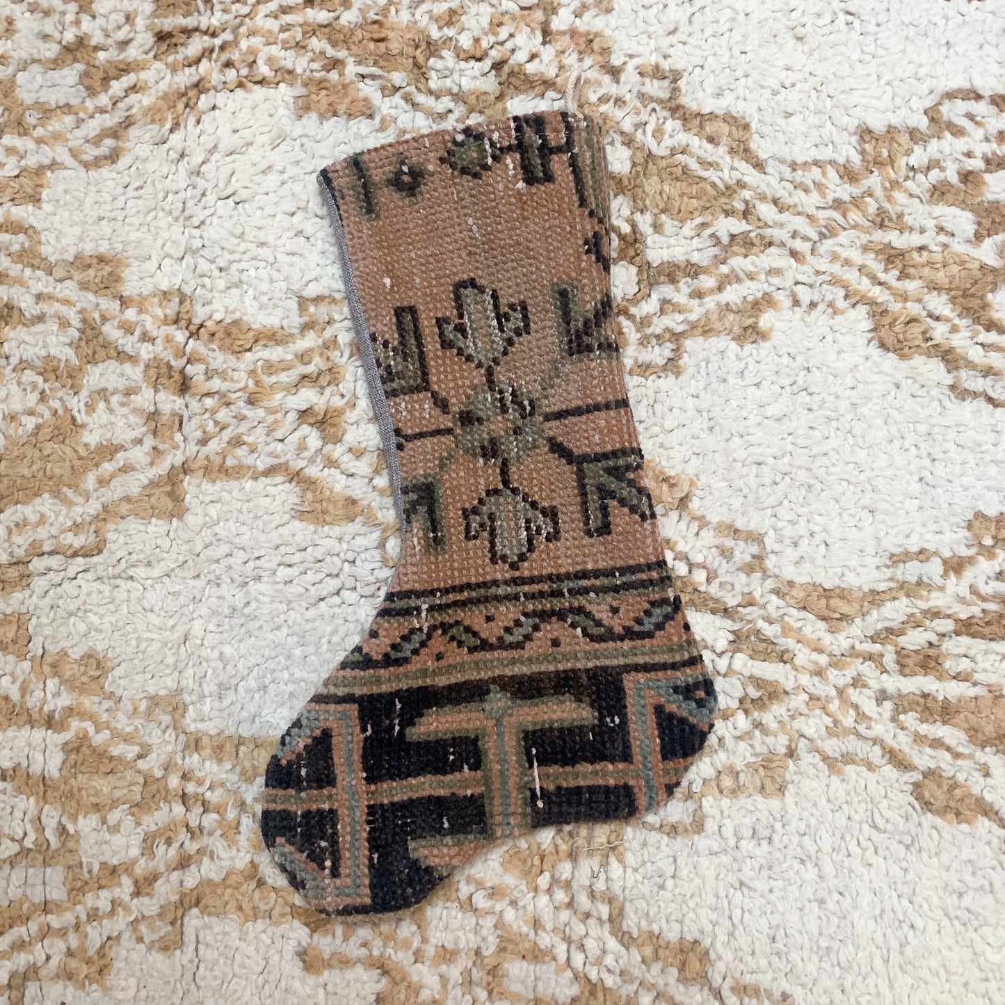 No. S183 - Vintage Turkish Rug Holiday Stocking