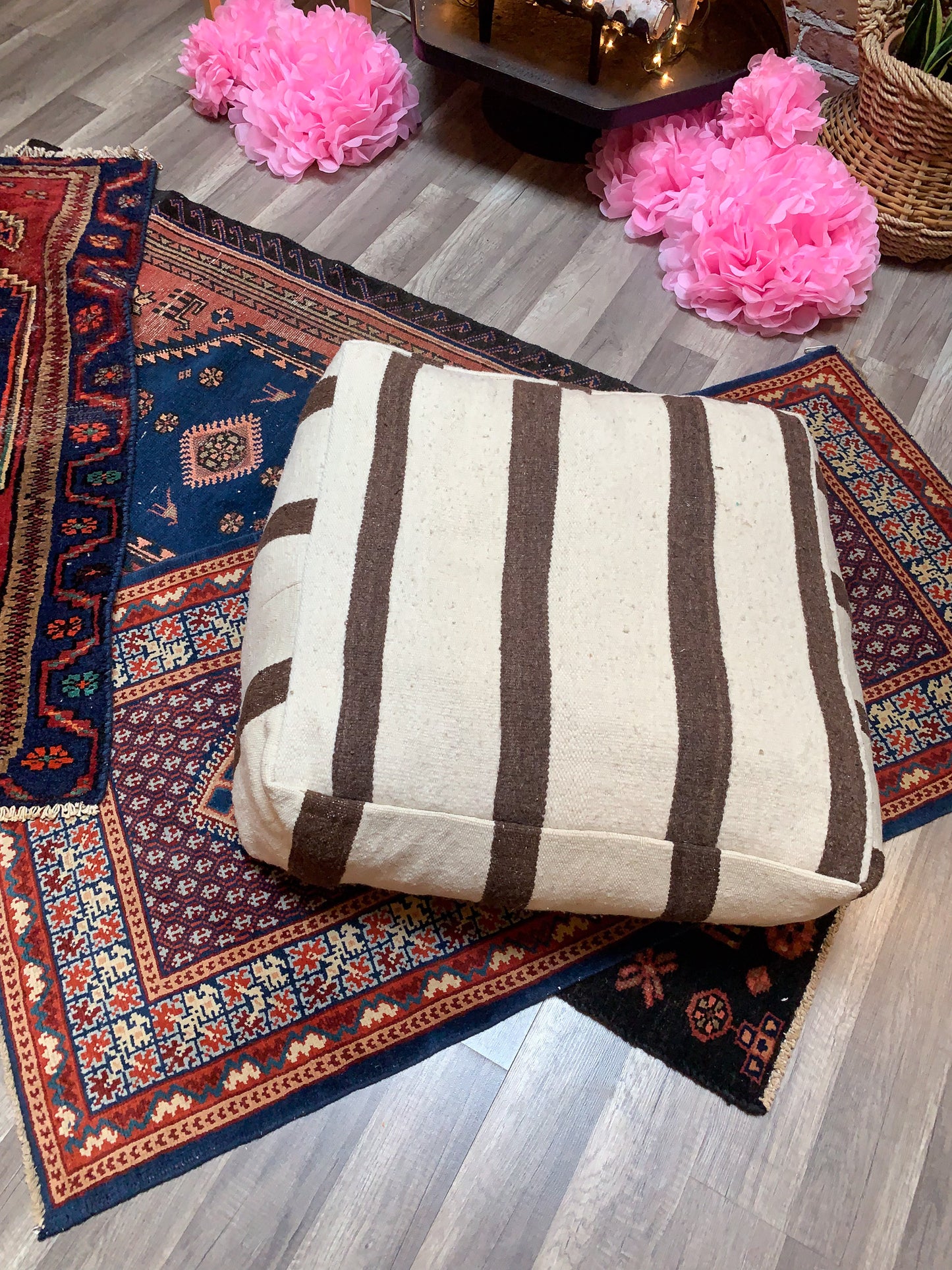 Moroccan Rug Floor Pouf / Pet Bed #329
