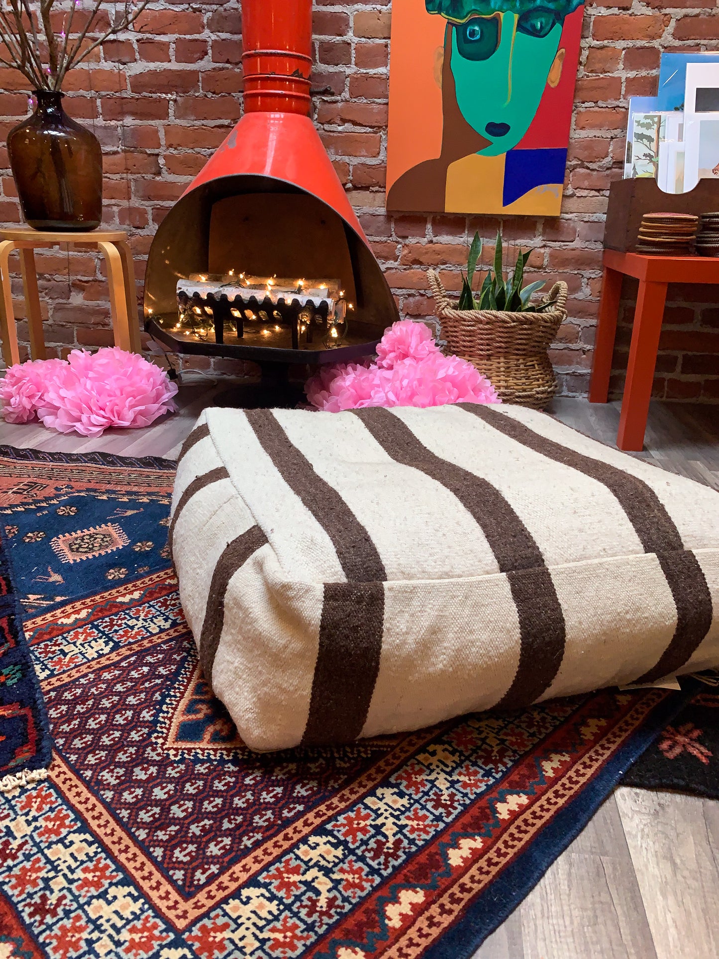 Moroccan Rug Floor Pouf / Pet Bed #329