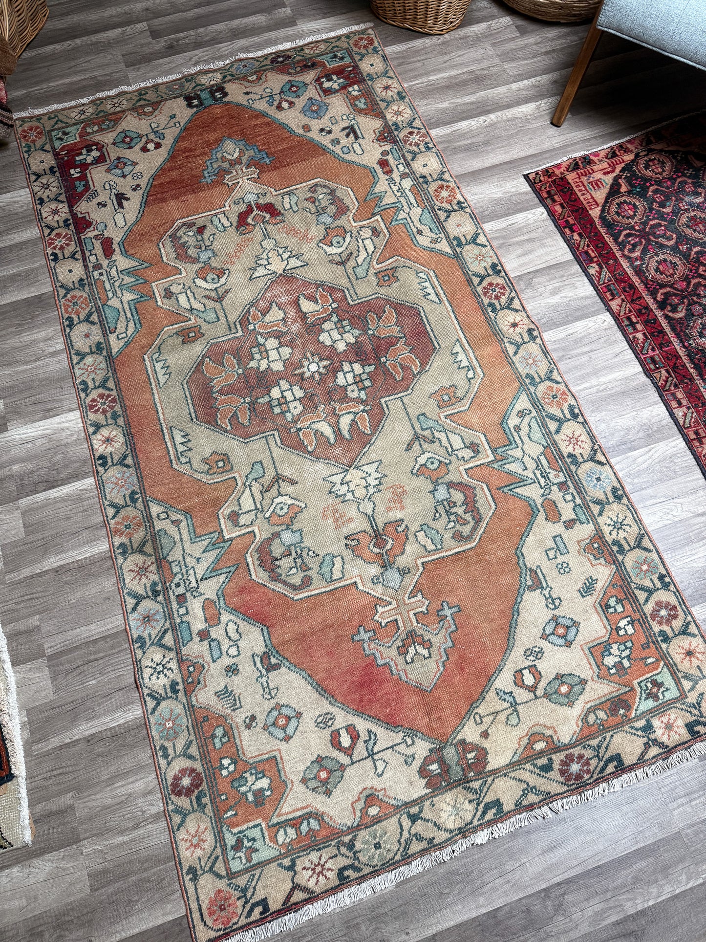 Vintage Turkish Area Rug No. A1231 - 4.3'x8.1'