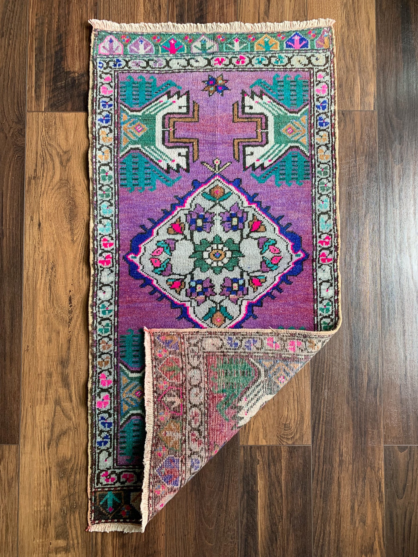 Reserved for Kristen - Vintage Turkish Mini Rug 1.6'x3.3' - No. 646