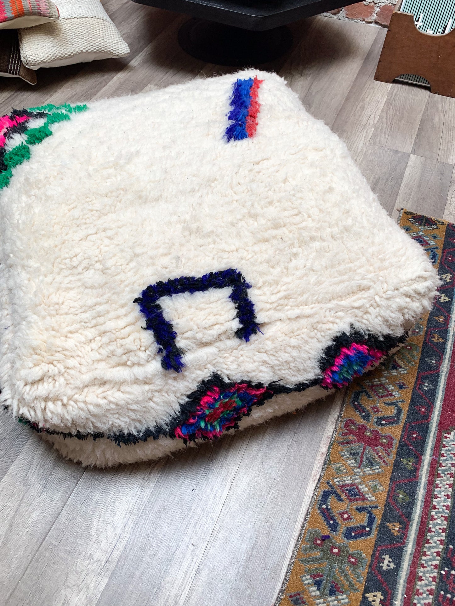 Moroccan Rug Floor Pouf / Pet Bed #331