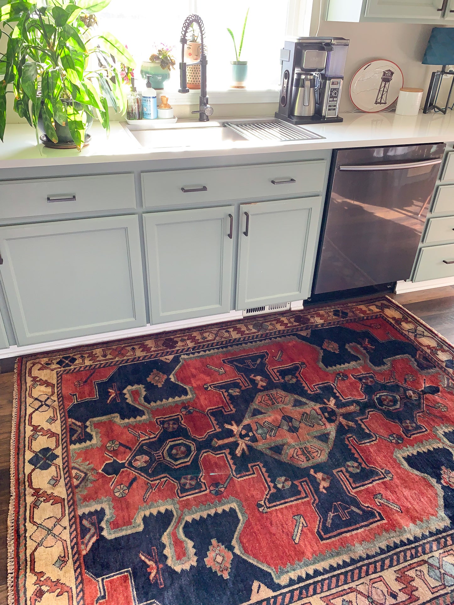 Reserved for Kristen - Vintage Persian Area Rug No. A1161 - 5' x 6.8'