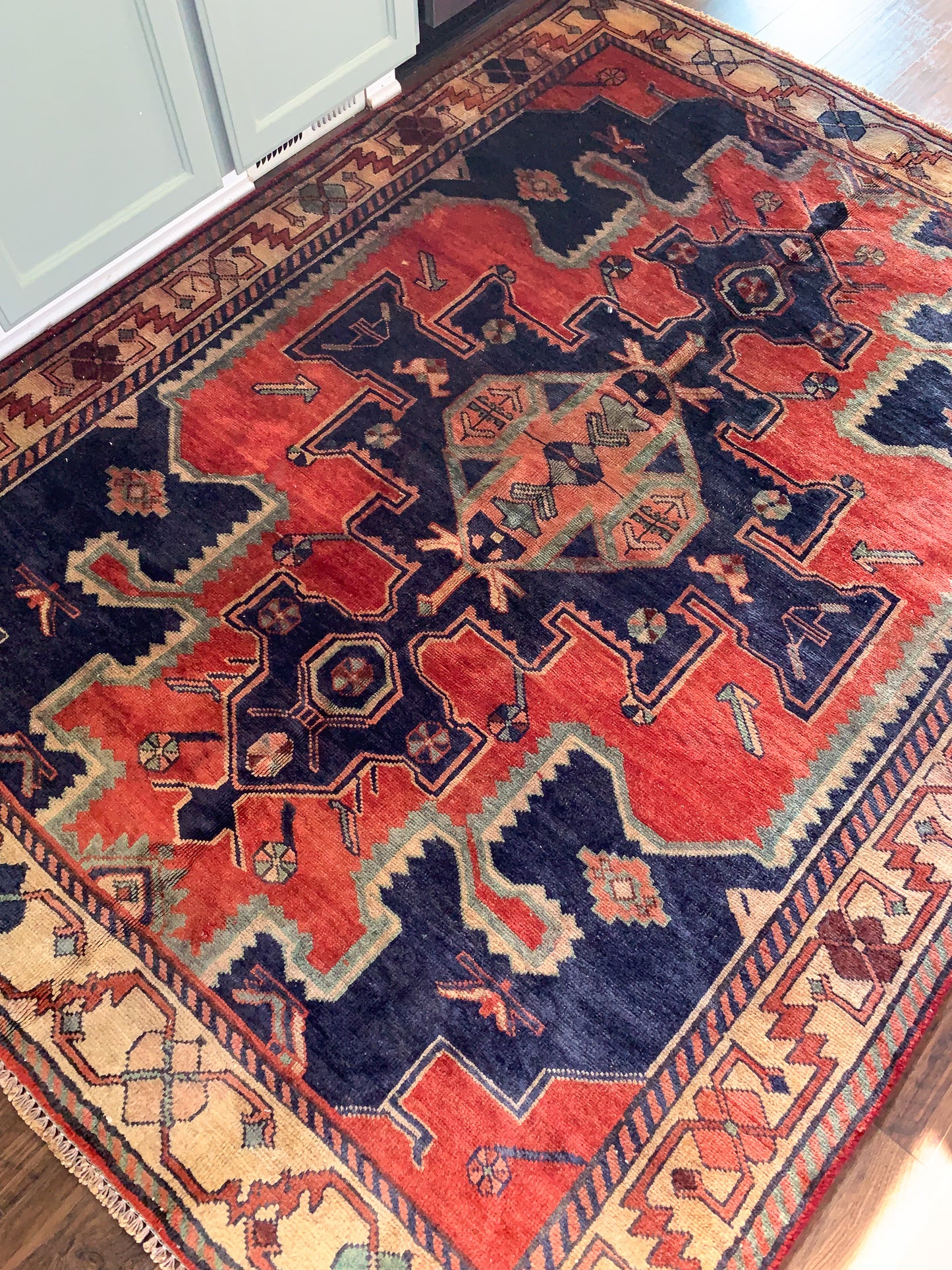 Reserved for Kristen - Vintage Persian Area Rug No. A1161 - 5' x 6.8'