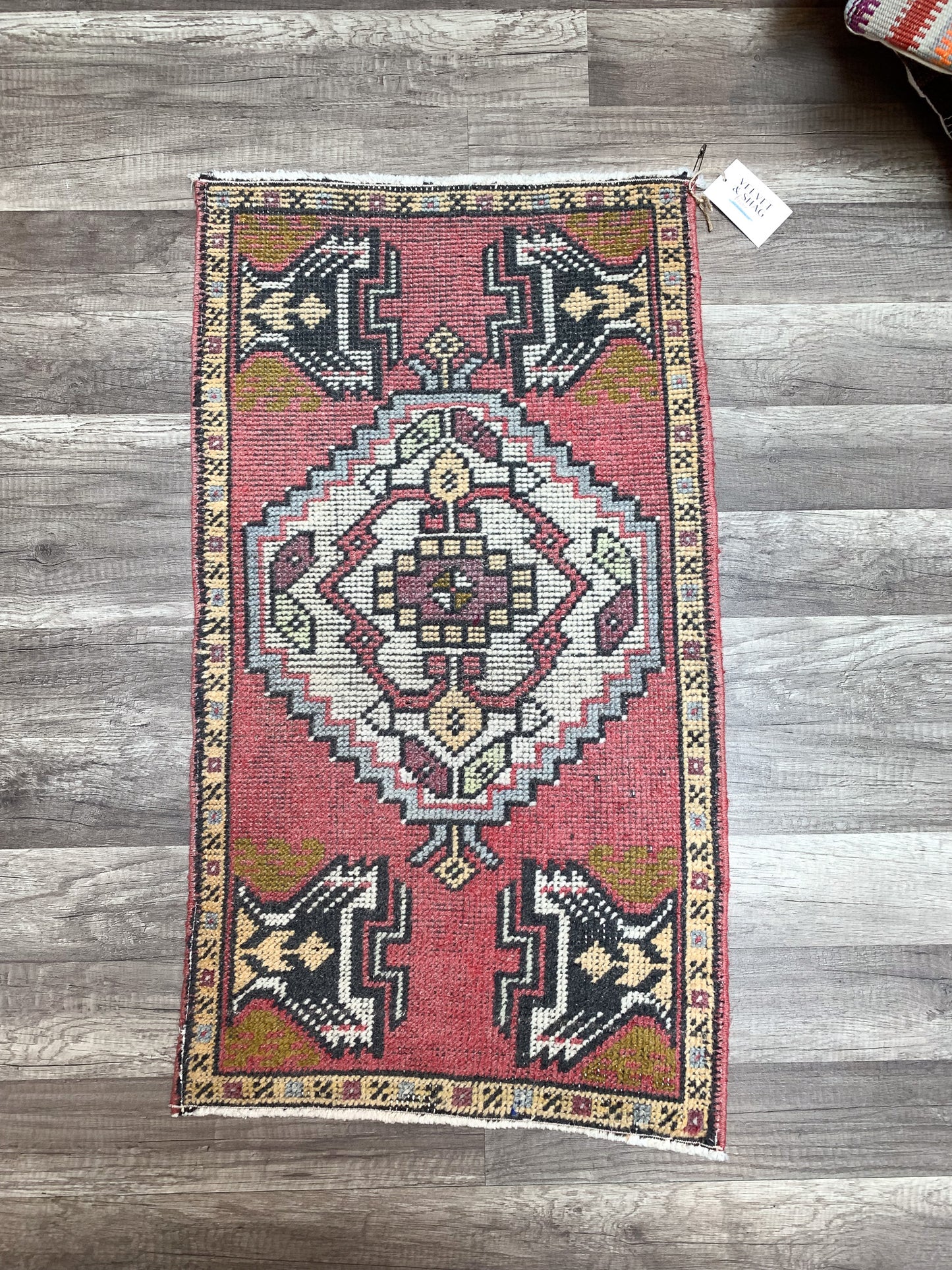 No. 608 - 1.6' x 3.0' Vintage Turkish Mini Rug