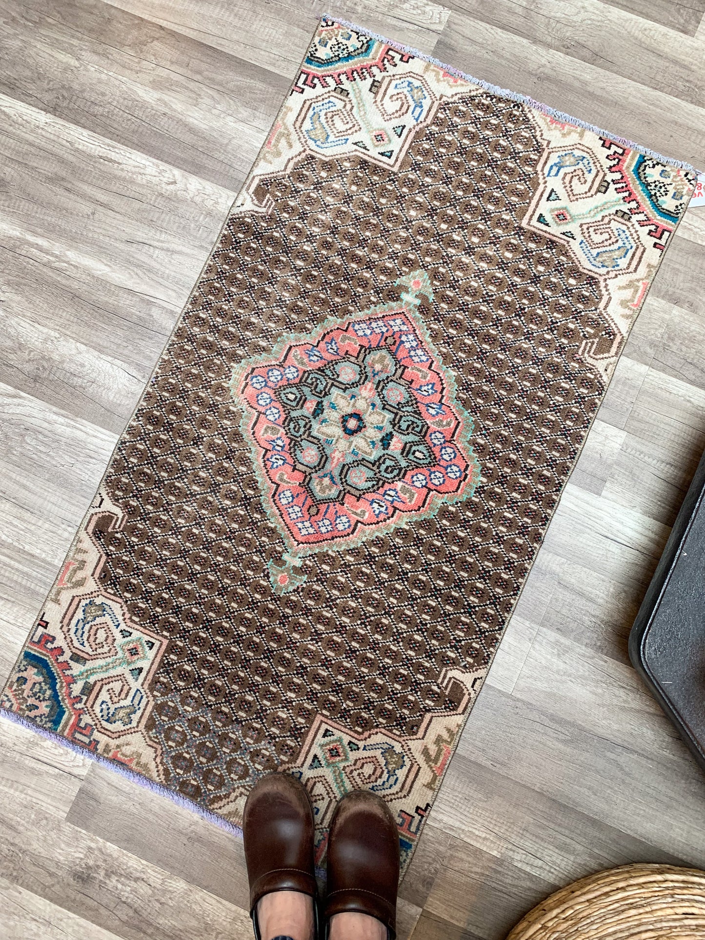Reserved for Tiffany- Vintage Turkish Mini Rug 2'x3.8' - No. 661