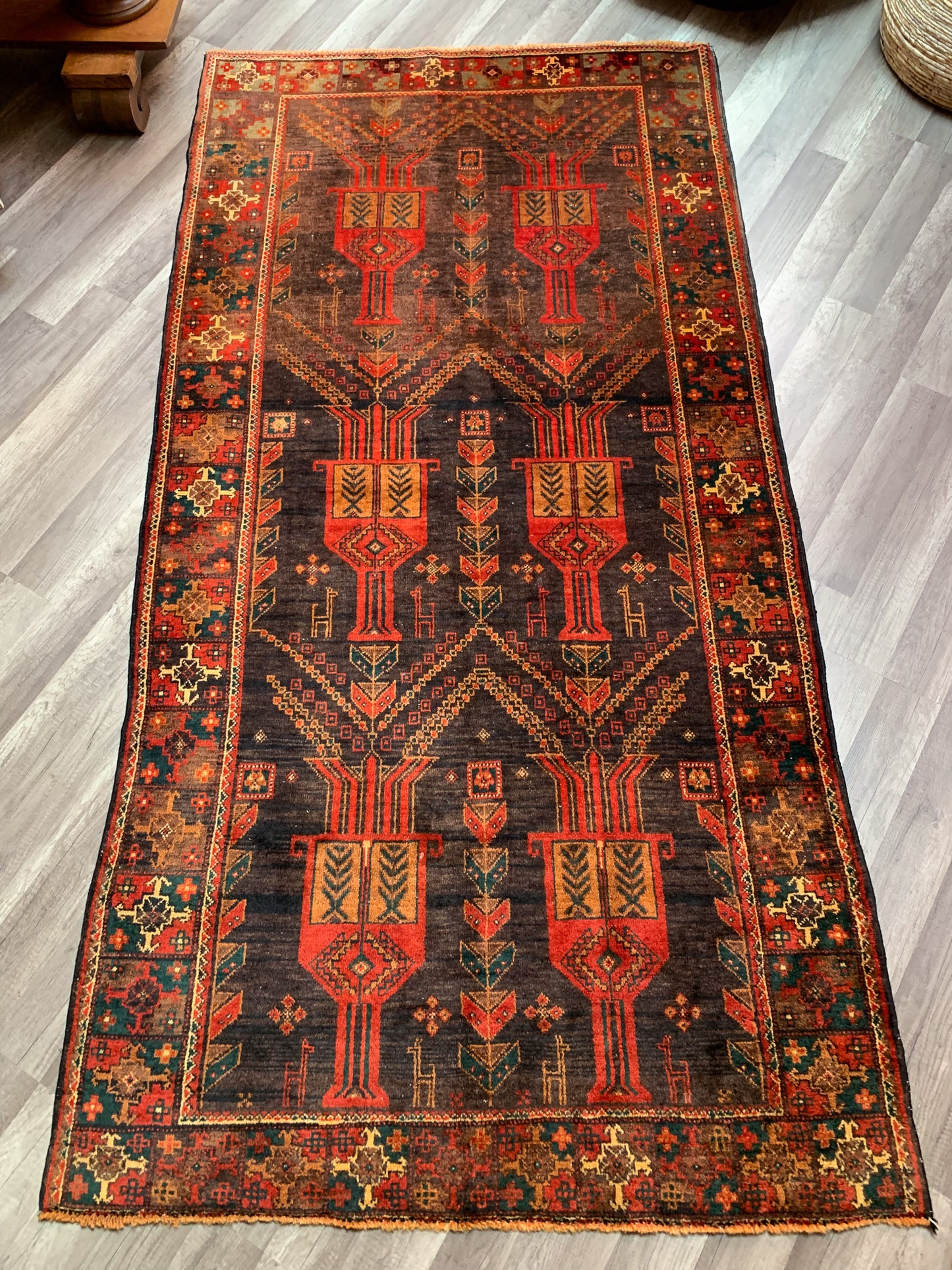 Vintage Persian Area Rug No. A1165 - 4.1' x 7.8'