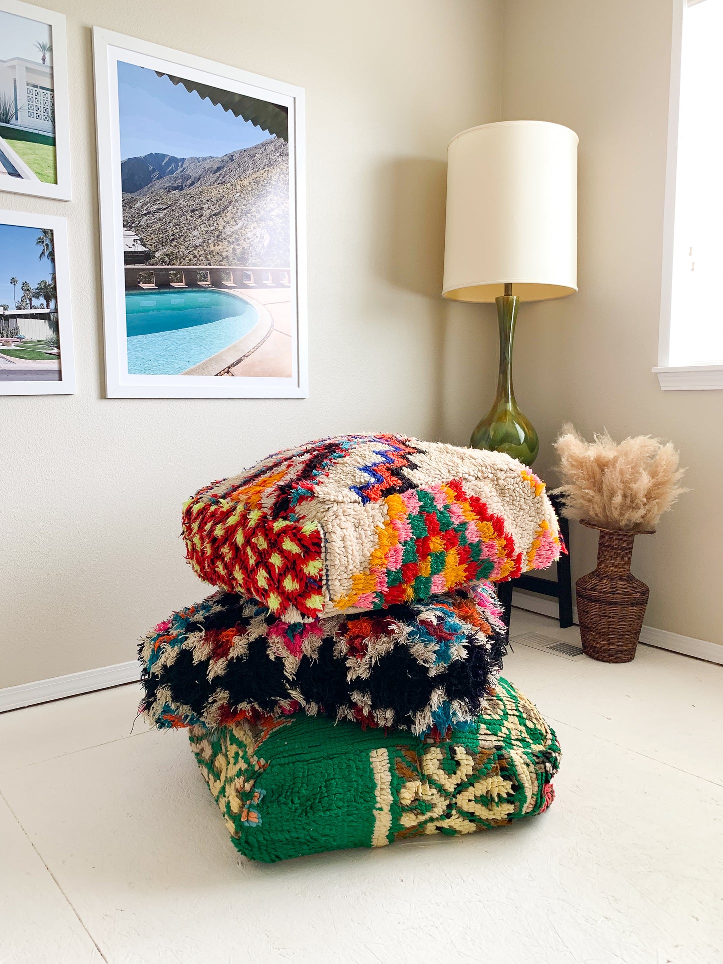 Moroccan Rug Floor Pouf / Pet Bed #331