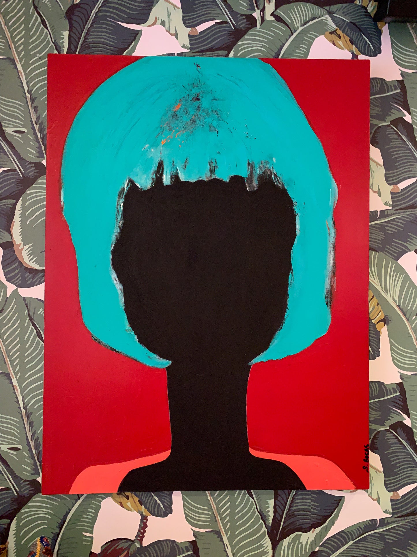 "Black Face" Original Painted Portrait by Sandra Bocas