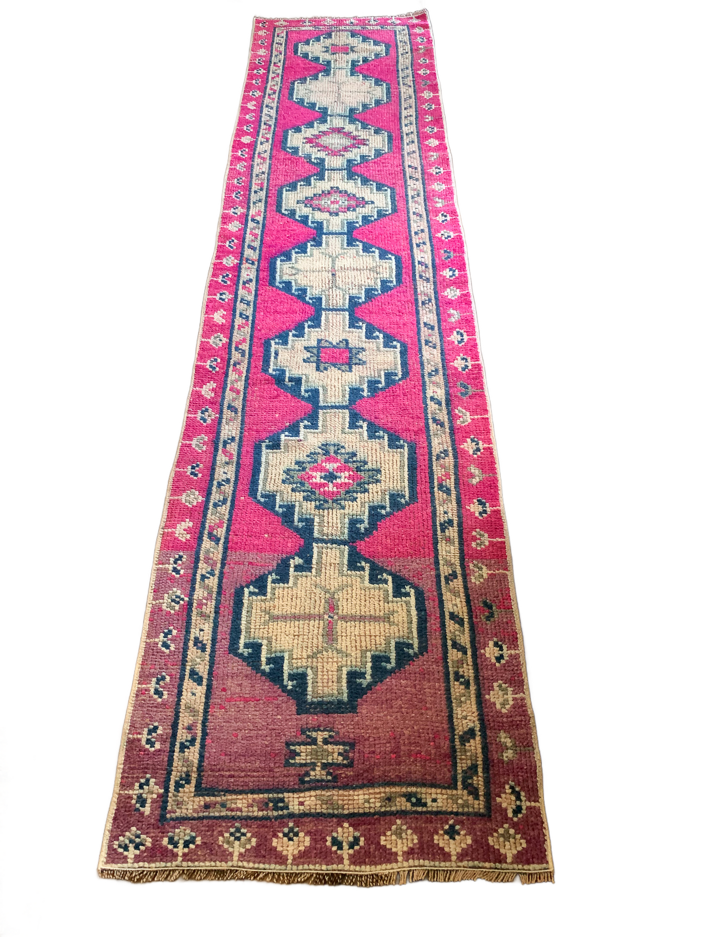 R1129 - 2.6' x 11.5' Vintage Turkish Herki Runner Rug