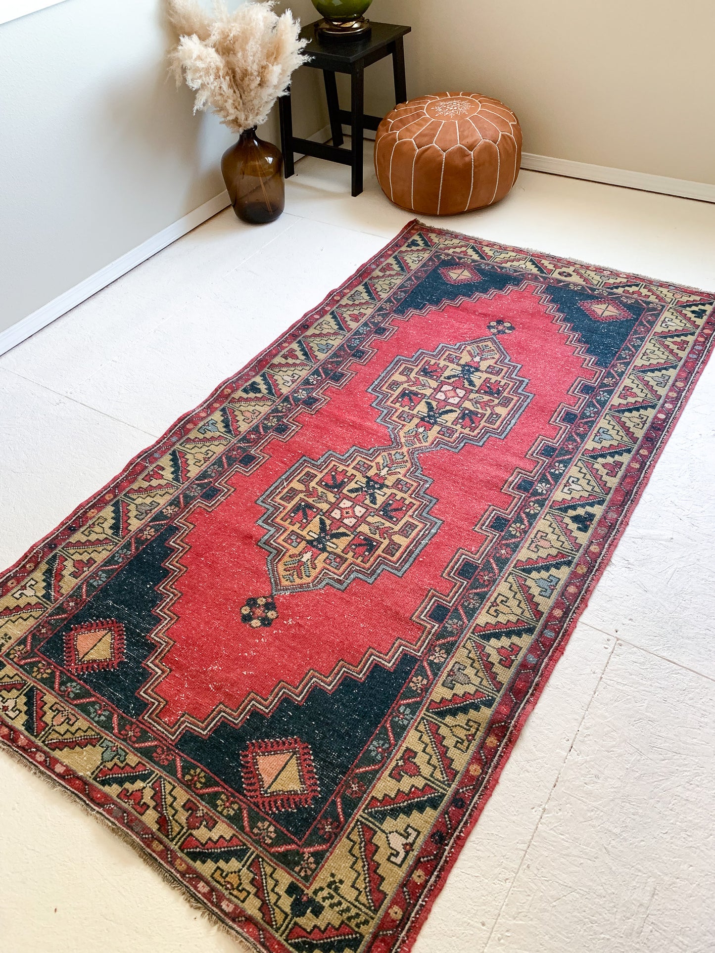 No. A1060 - 3.8' x 7.1' Vintage Turkish Area Rug